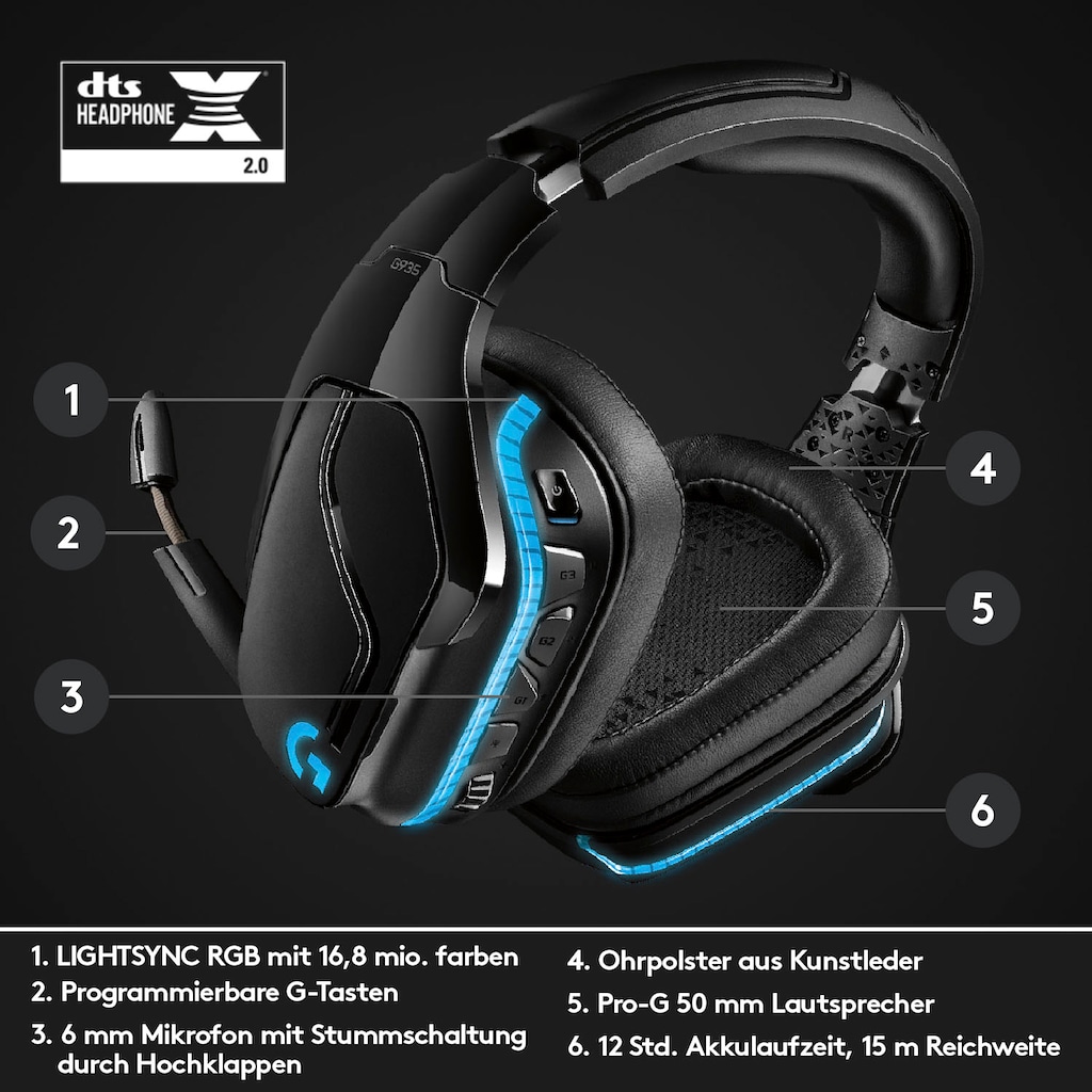 Logitech G Gaming-Headset »G935 7.1 Surround Sound LIGHTSYNC Gaming Headset«