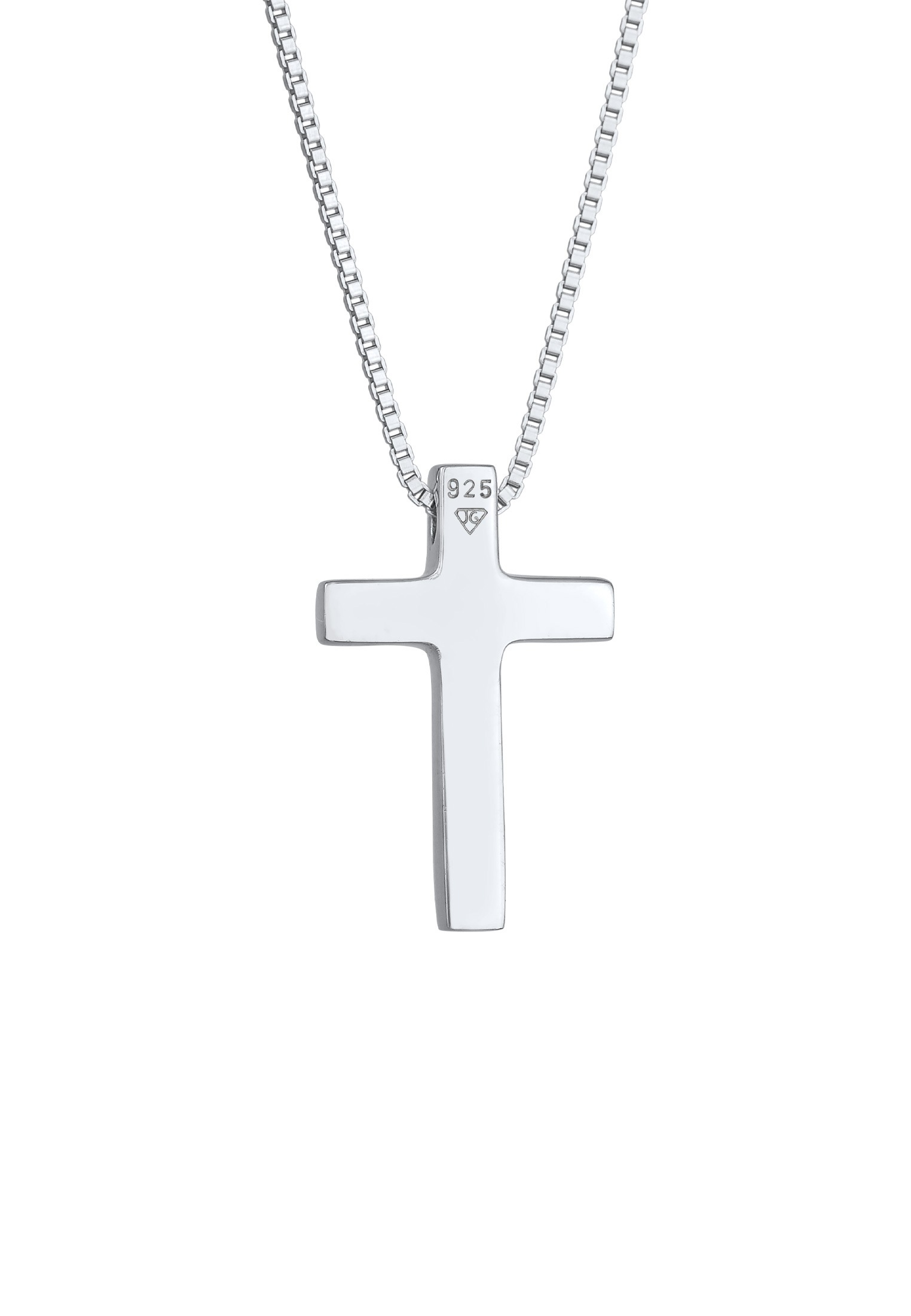 Elli Premium Kette mit Anhänger »Halskette Kreuz Religion Basic Unisex 925 Silber«