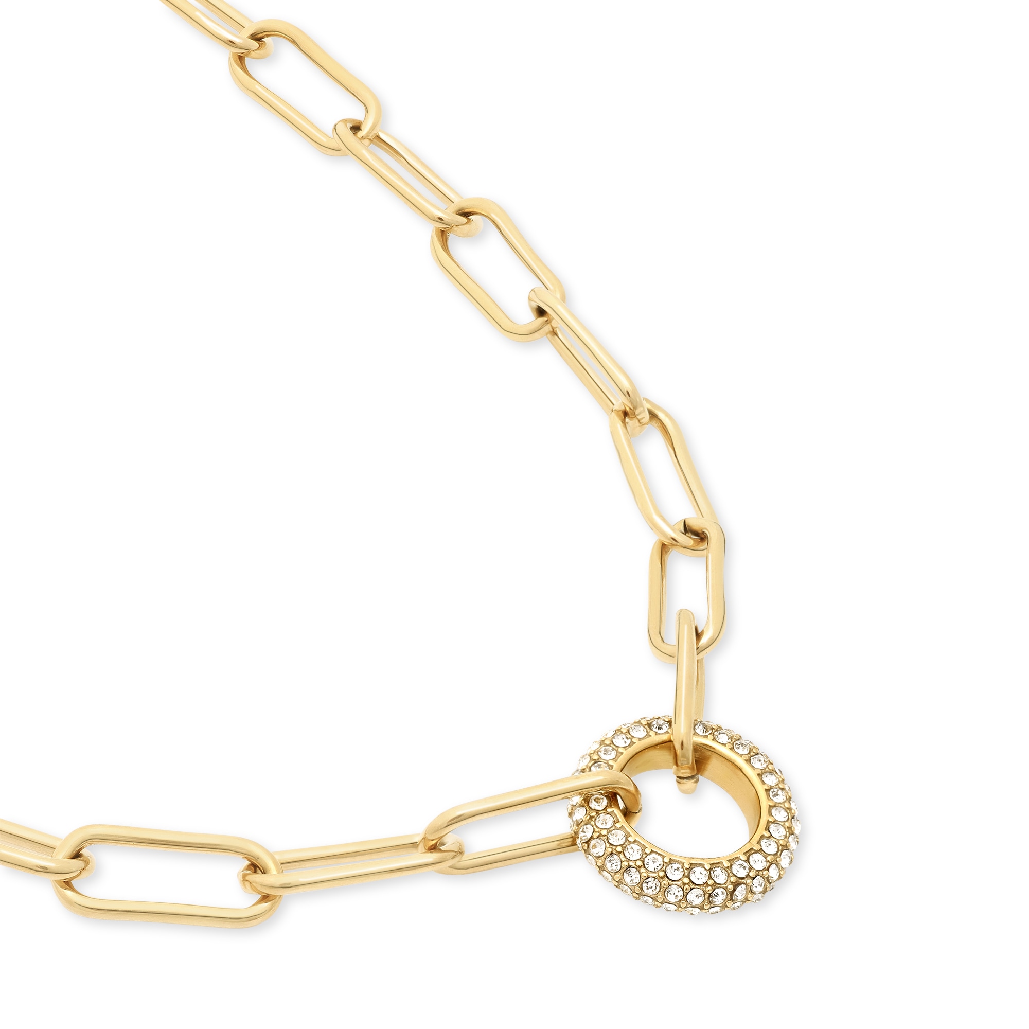 Tamaris Gliederkette »Schmuck Geschenk Edelstahl Halskette mit Glitter Donut« mit Glasstein