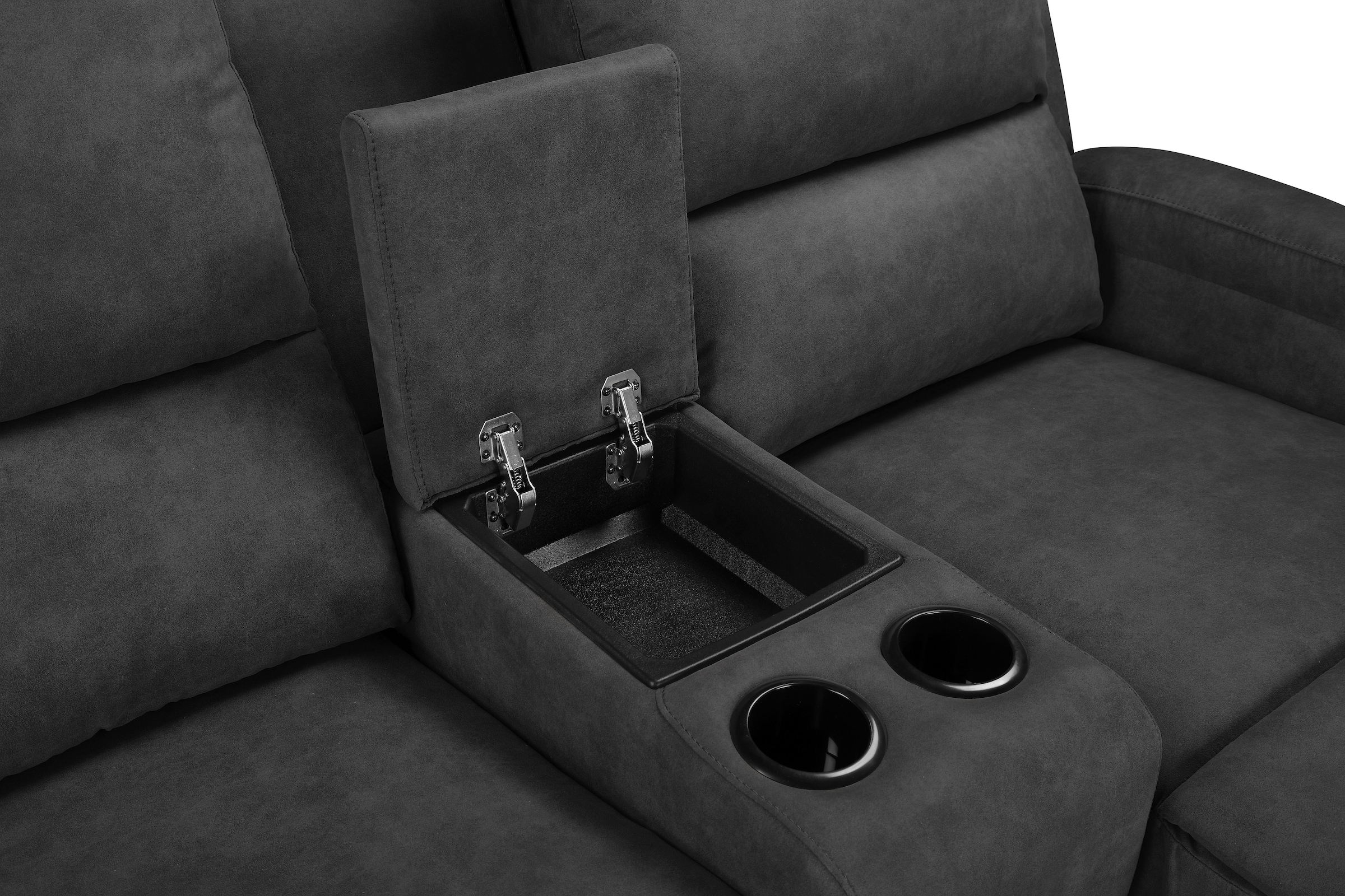 Home affaire Ecksofa »NAPORI Multimediasofa, 3er Kinosessel XXL, L-Form, 3 Bezugsstoffe«, Kinosofa mit Relaxfunktion, Getränkehalter, Staufach und Staukasten