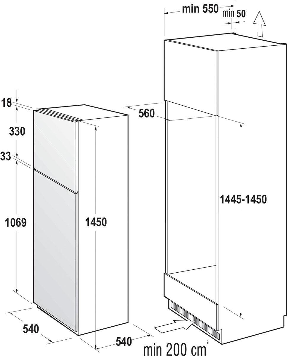 GORENJE Einbaukühlgefrierkombination cm 145 54 hoch, bei OTTO online breit RFI4152P1, »RFI4152P1«, cm jetzt