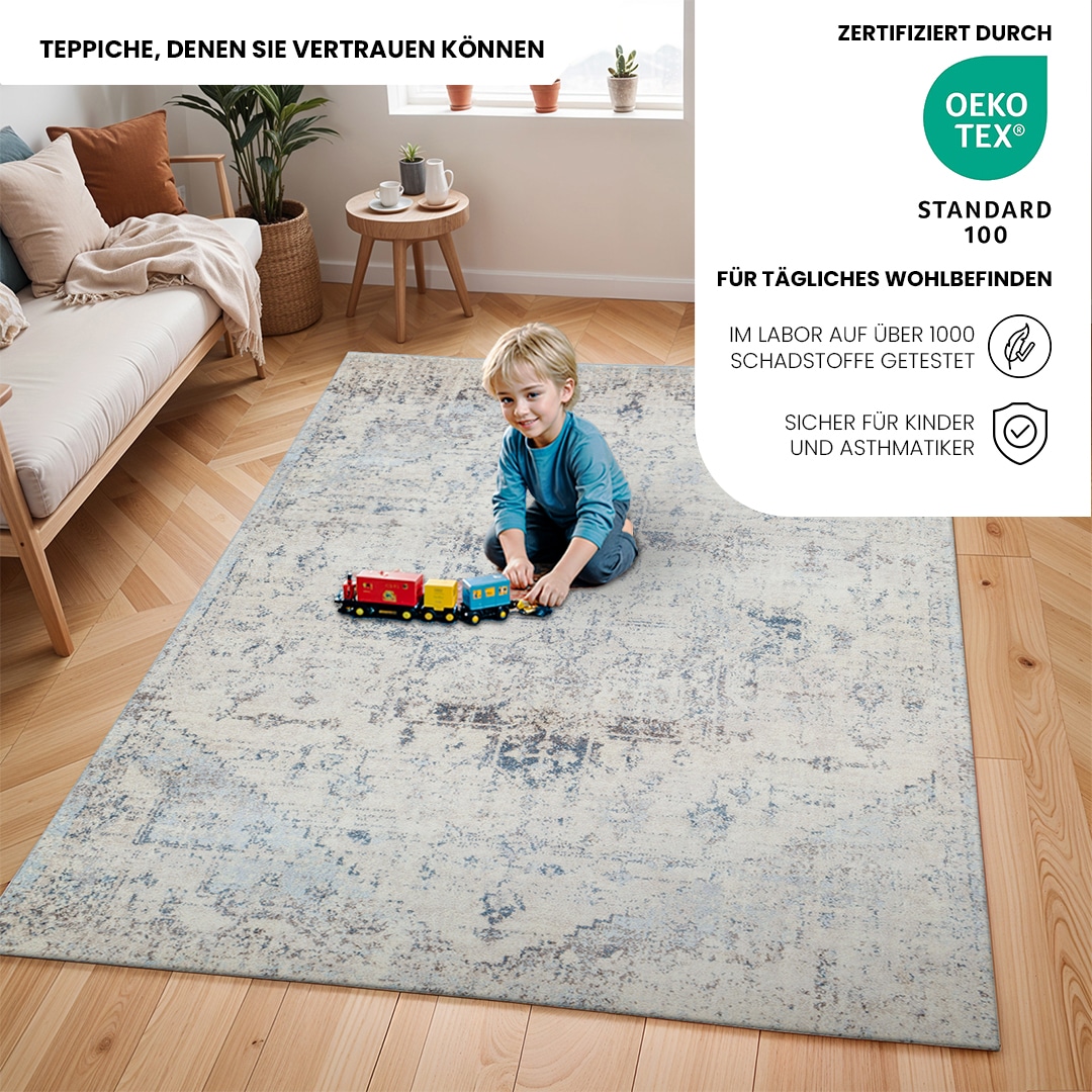 Livabliss Teppich »TAMPA«, rechteckig, 13 mm Höhe, Vintage Orientteppich, Traditional Kurzflor Boho Wohnzimmerteppich