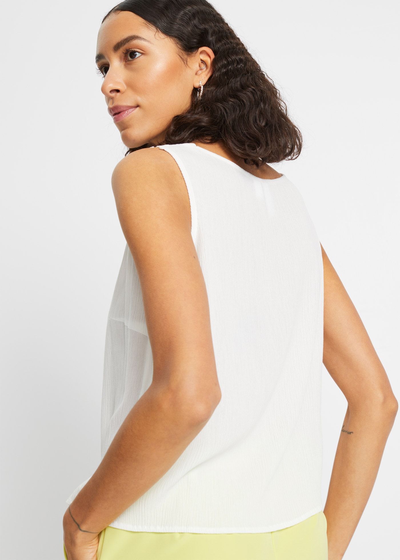 bonprix Blusentop lockerer Schnitt, für festliche Anlässe, reine Viskose, Spitzendetails