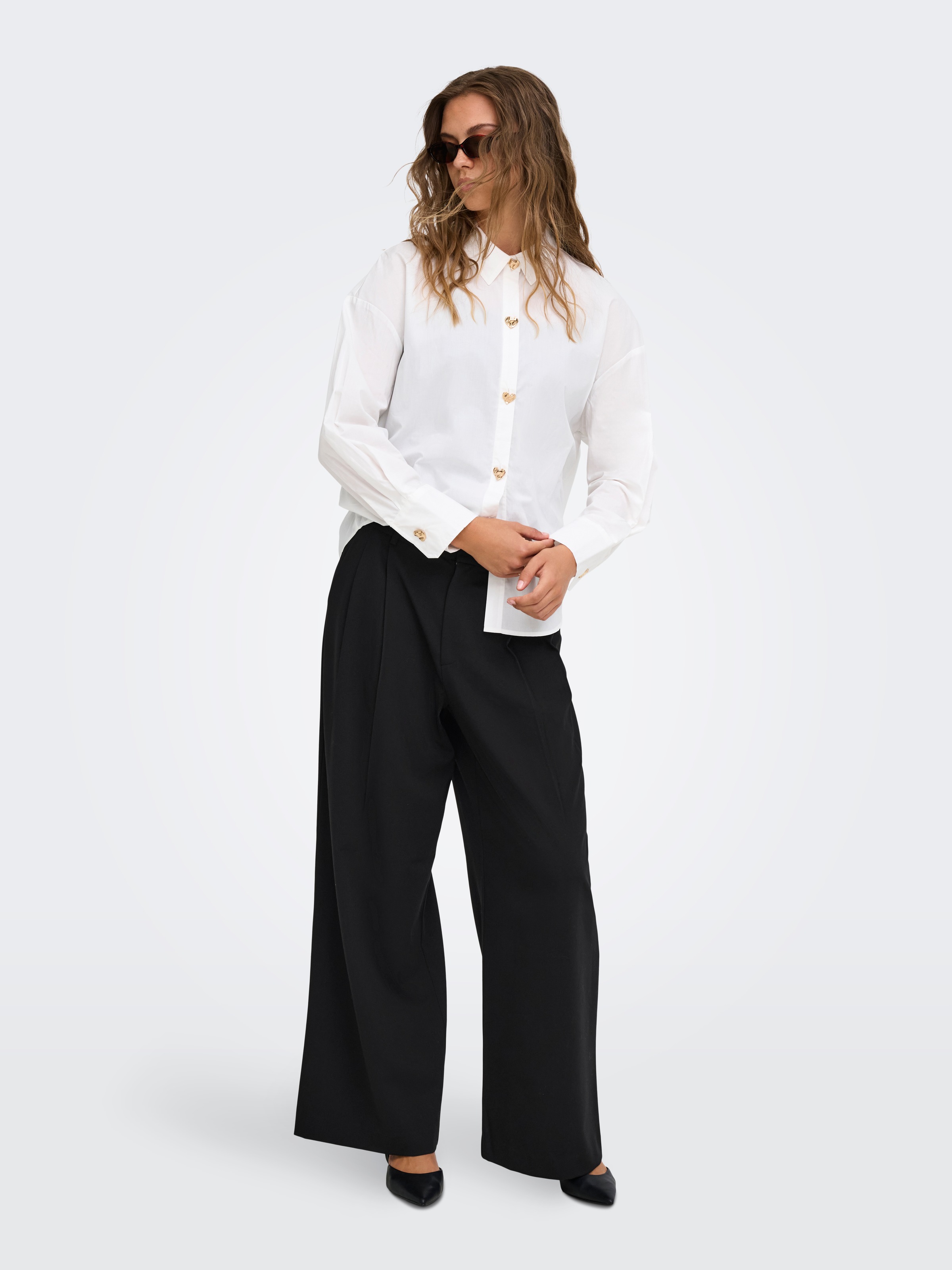 ONLY Anzughose »ONLSONJA HW WIDE PLEAT PANT TLR NOOS«  Materialmix, high waist