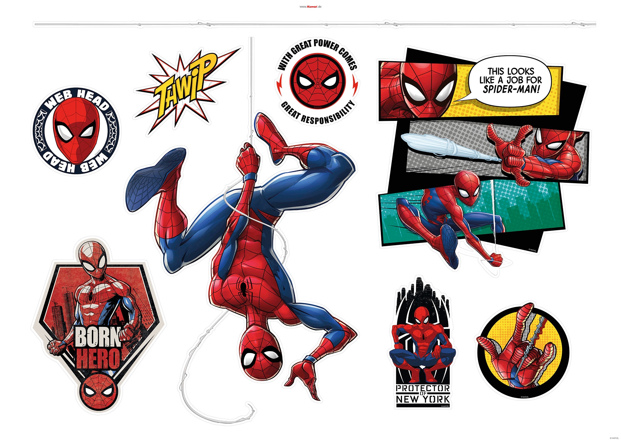 »Spider-Man x selbstklebendes Wandtattoo cm kaufen Komar OTTO St.), bei Höhe), Head«, (Breite Wandtattoo (8 100x70 Web