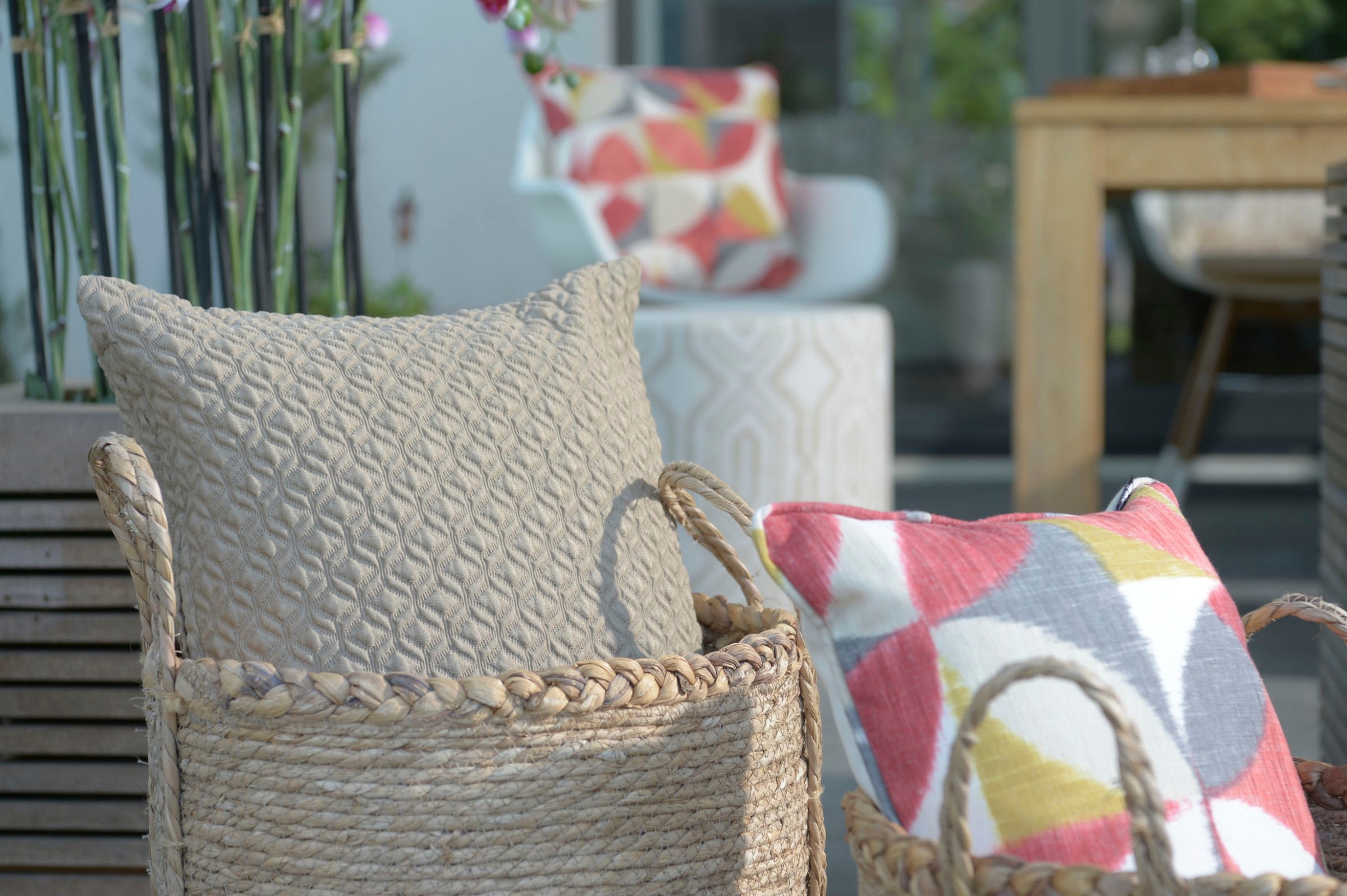 H.O.C.K. Dekokissen »Marbella« Outdoor, Batik-Look, schmutz-& wasserabweisend, mit Reißverschluss