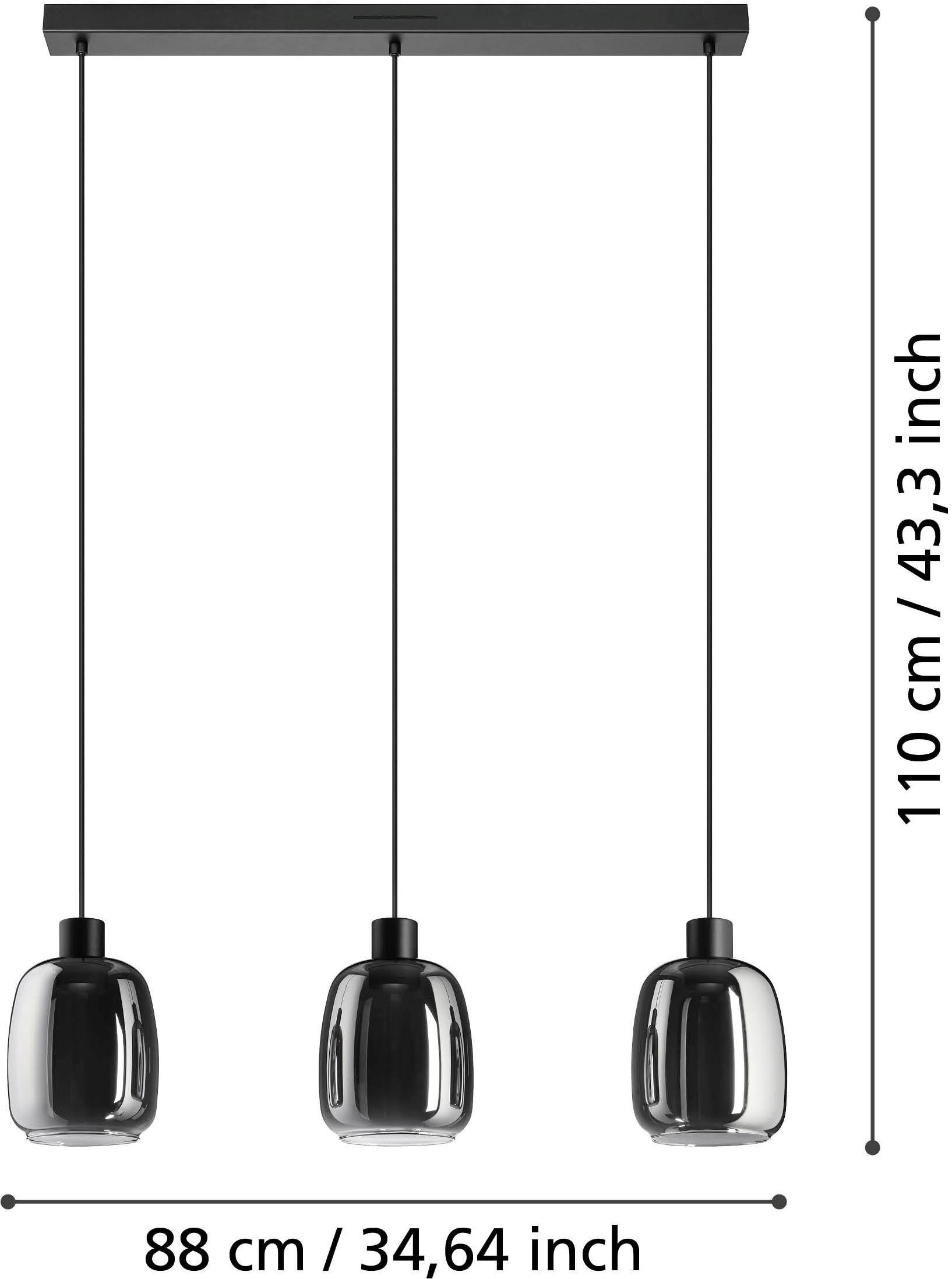 EGLO Hängeleuchte »MOLOCHIO-Z Pendellampe - Stahl - LED - 3X3,7W - IP20« LED-Modul 1 Stk. Kaltweiß | Neutralweiß | Warmweiß Hängelampe, Deckenlampe, Wohnzimmer, Esszimmer, L88 x B12,5 x H110 cm