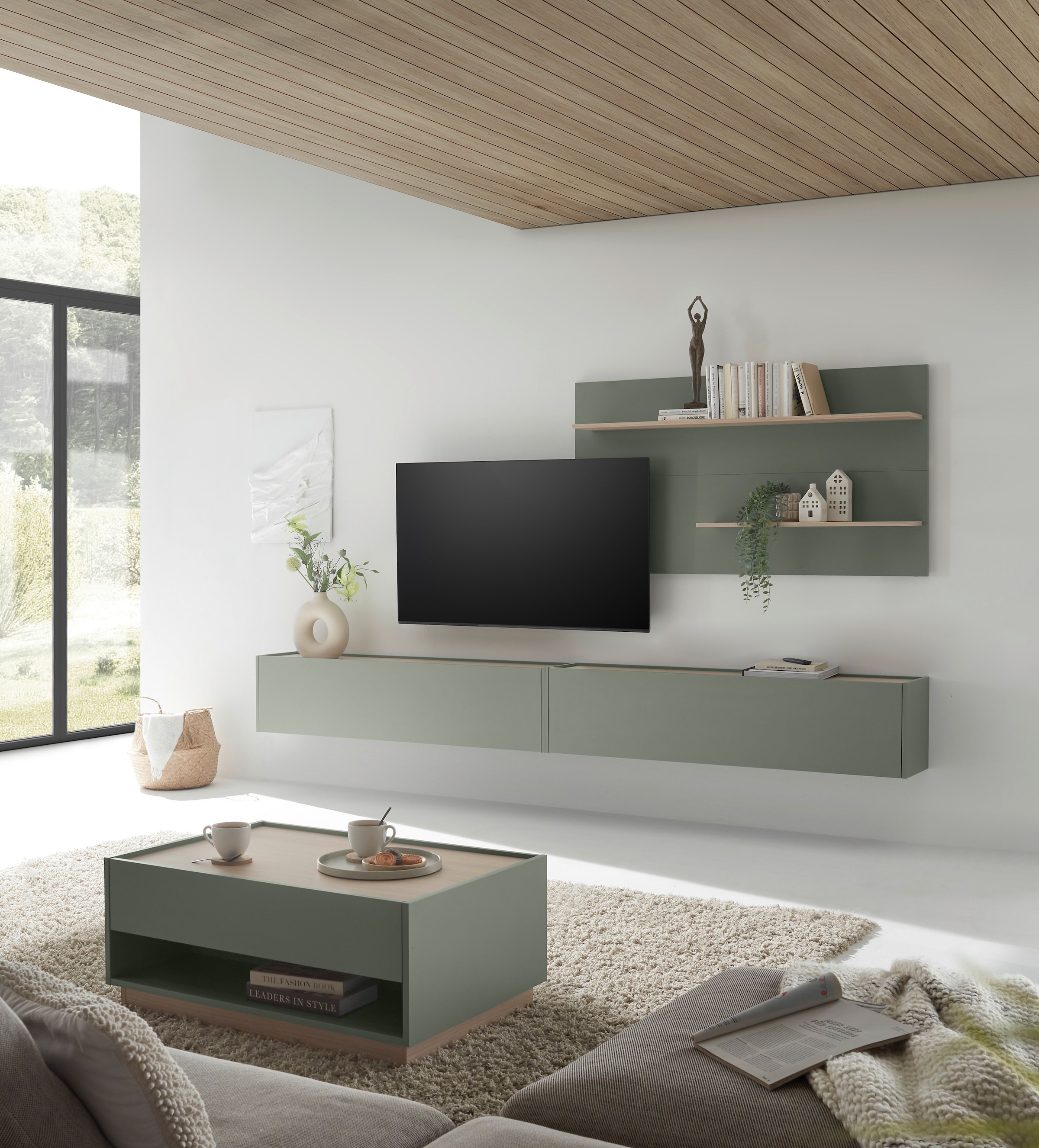 INOSIGN Wohnwand »City/Giron, moderne Anbauwand, Komplettset in vielen Farben verfügbar« Set, 3 Stk. tlg. enthält zwei Hängeschränke & ein Wandpaneel
