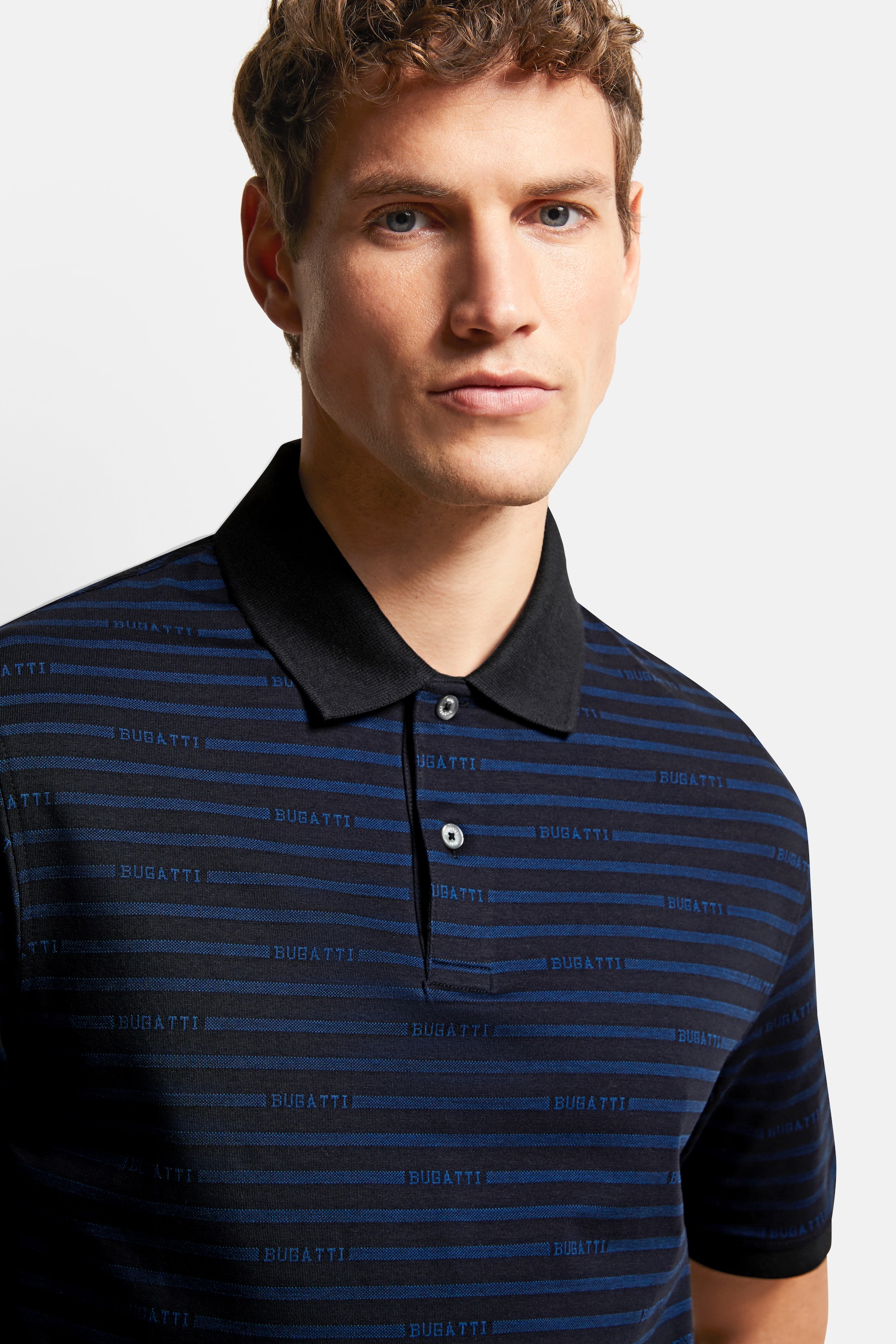 bugatti Poloshirt, mit Logo-Schriftzug