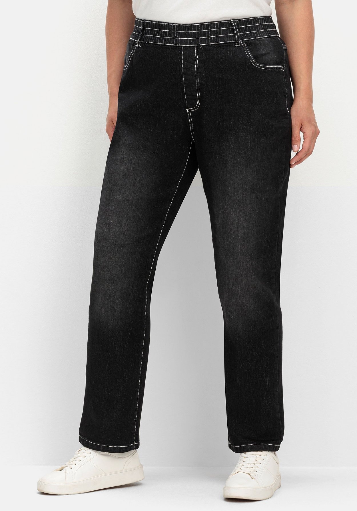 Sheego Gerade Jeans »Gerade Jeans mit Rundum-Dehnbund«