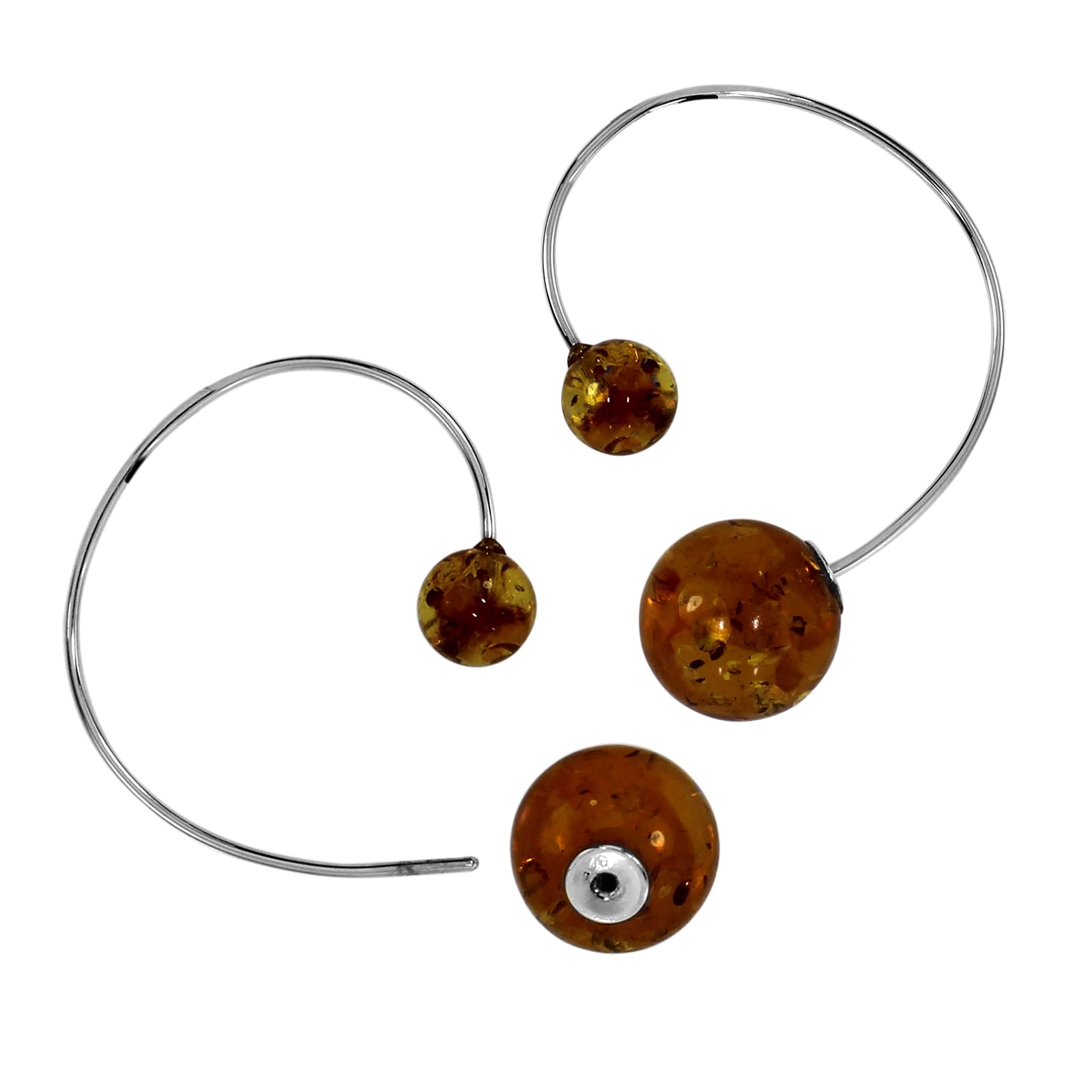 OSTSEE-SCHMUCK Paar Ohrhänger »- Kugel - Silber 925/000 - Bernstein«