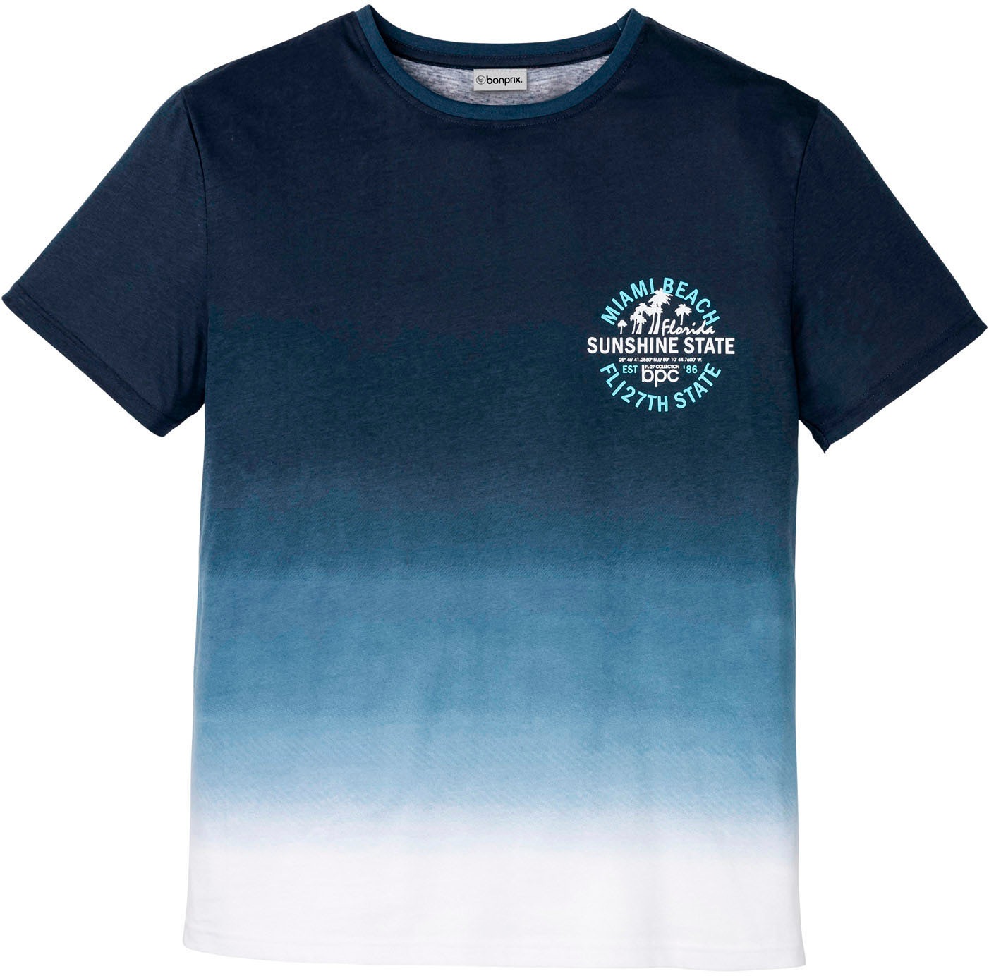 bonprix T-Shirt Regular Fit, Kurzarm, aus Baumwolle, mit Farbverlauf