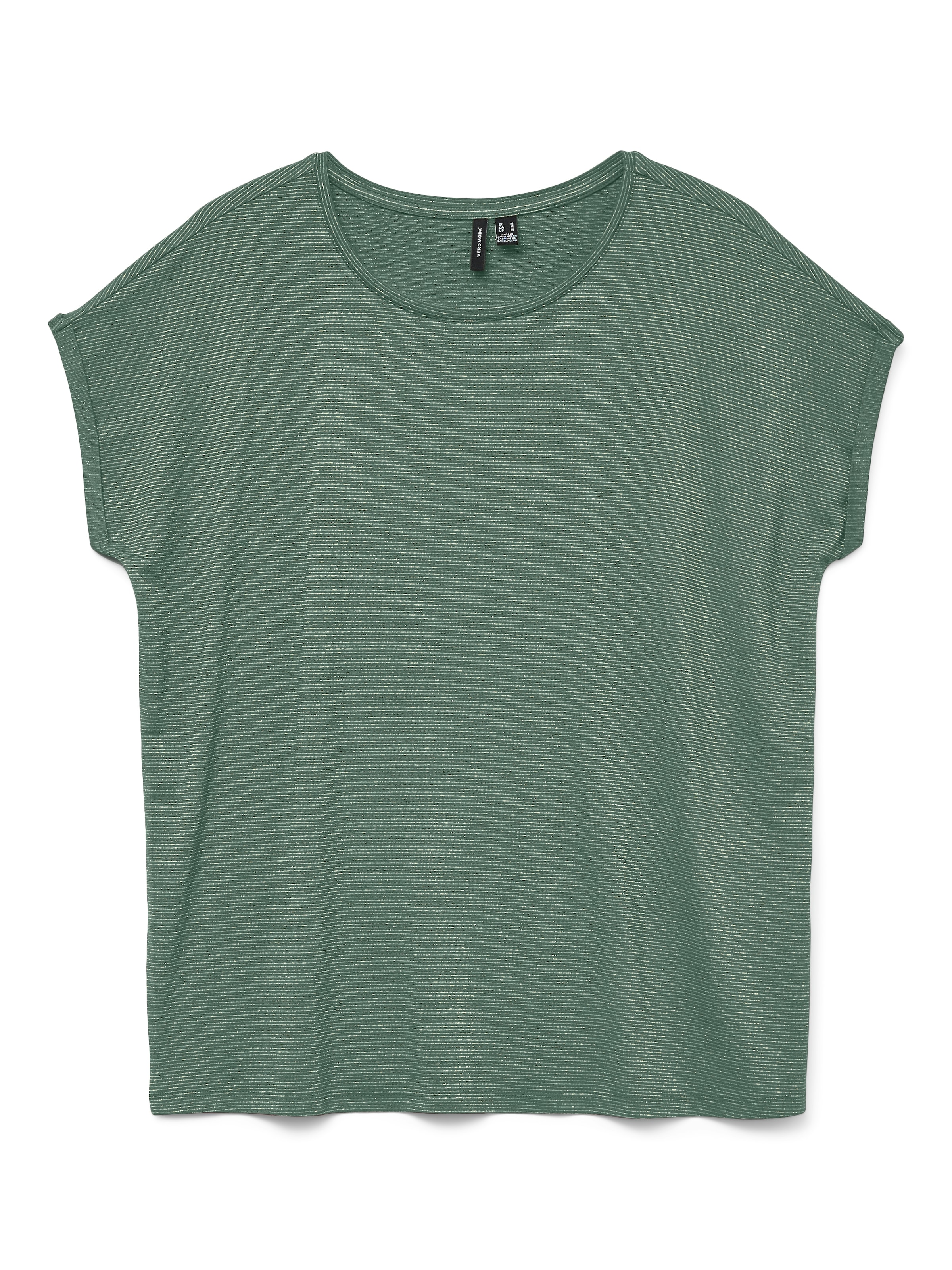 Vero Moda Rundhalsshirt »VMLAVA PLAIN SS TOP LUREX STRIPE« Viskosemischung, loose fit