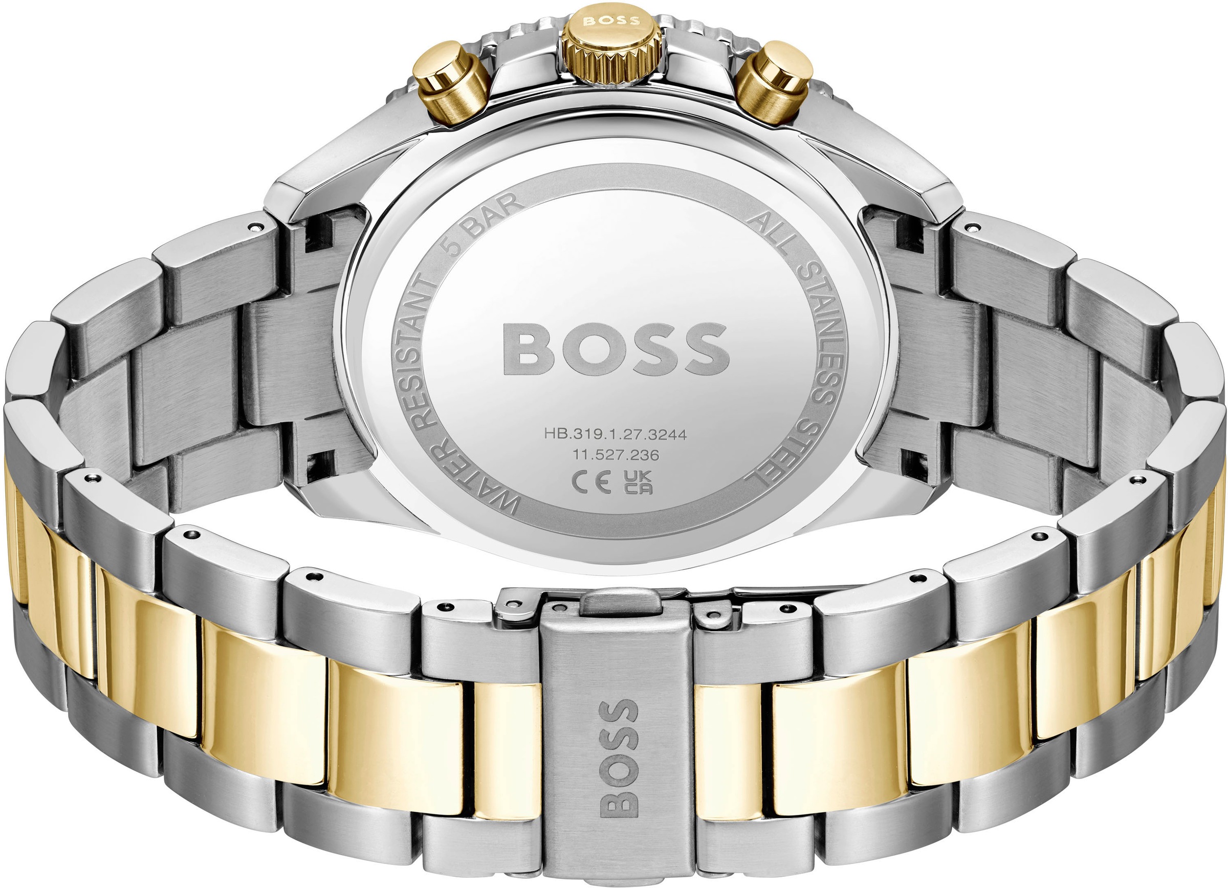 BOSS Chronograph »RUNNER«, Quarzuhr, Herrenuhr, Armbanduhr, Stoppfunktion, Edelstahlarmband