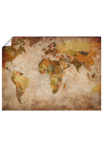 Artland Wandbild »Weltkarte«, Landkarten, (1 St.), in vielen Größen & Produktarten -... kaufen