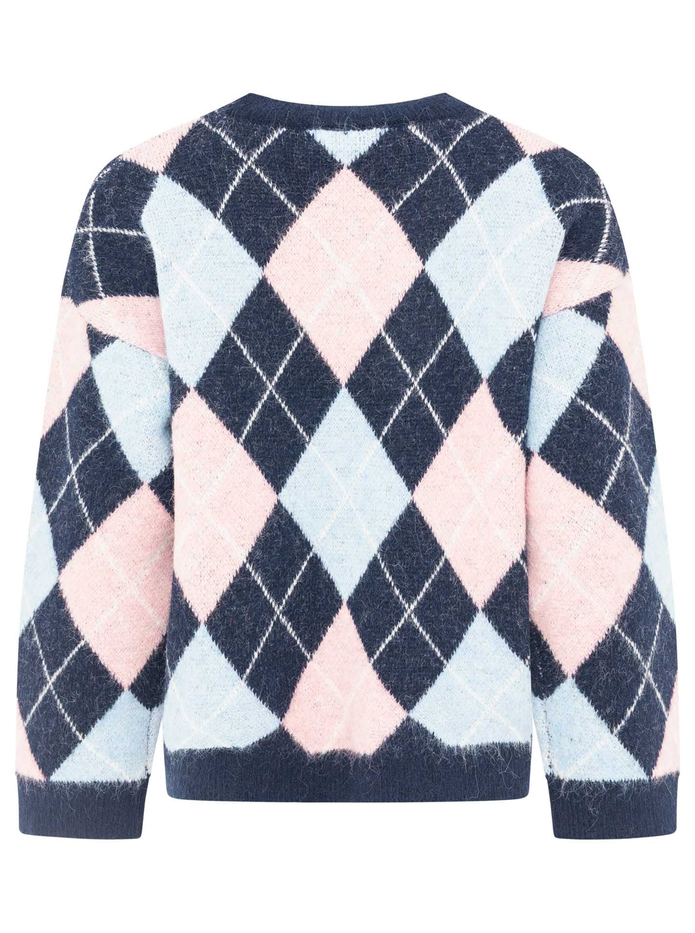 Zwillingsherz Strickpullover »"BIG ARGYLE"« Rautenmuster, Rundhals, überschnittene Schultern, oversize