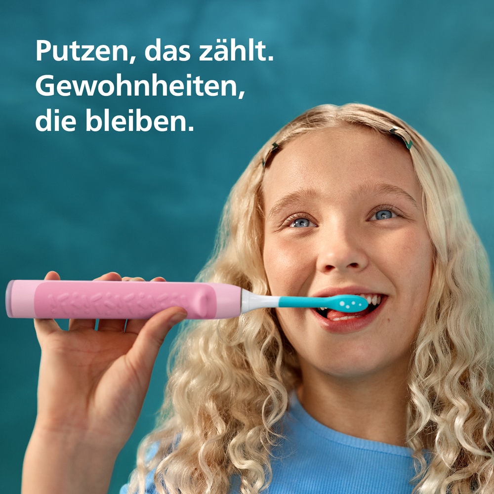 Philips Sonicare Elektrische Zahnbürste »For Kids Smart HX6600« 2 Stk. Aufsteckbürsten mit App-Anbindung, 2 Putzprogrammen und 21 Tagen Akkulaufzeit