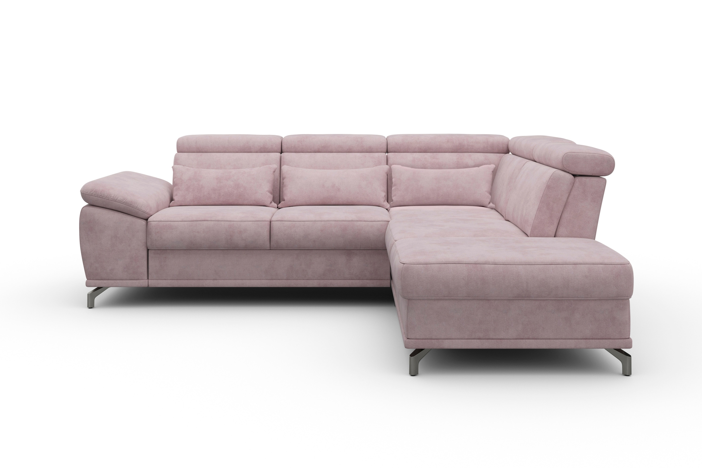 sit&more Ecksofa »Cabrio L-Form, mit Sitztiefenverstellung, Arm- und Kopfteilverstellung«, 3 Nierenkissen, Federkern, optional Bettfunktion und Stauraum