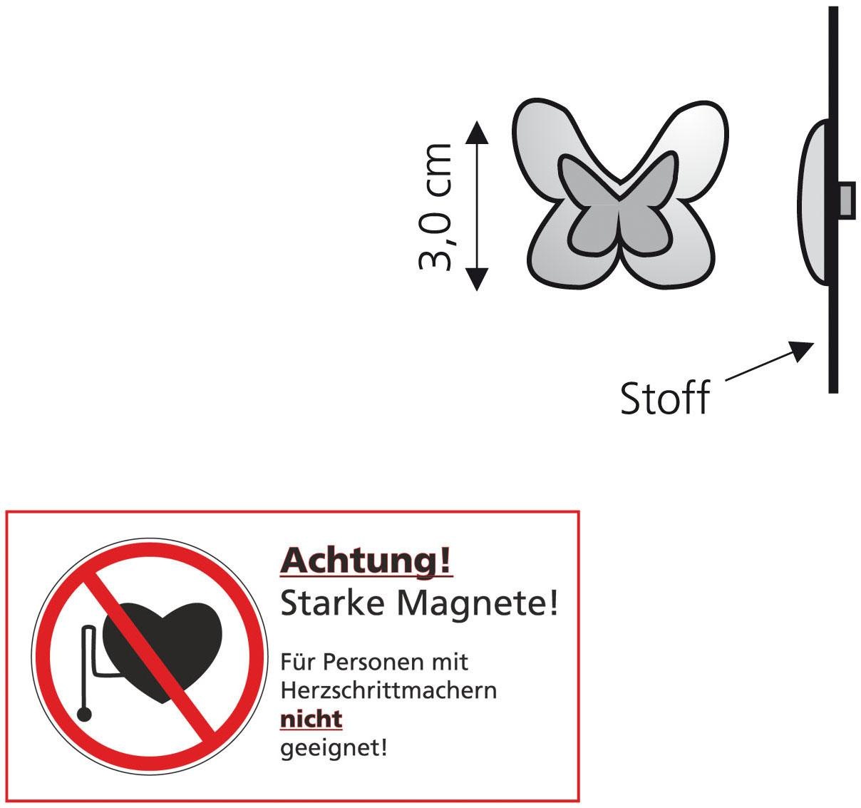 Liedeco Dekomagnet »Schmetterling«, (1 St.), für metallische Flächen