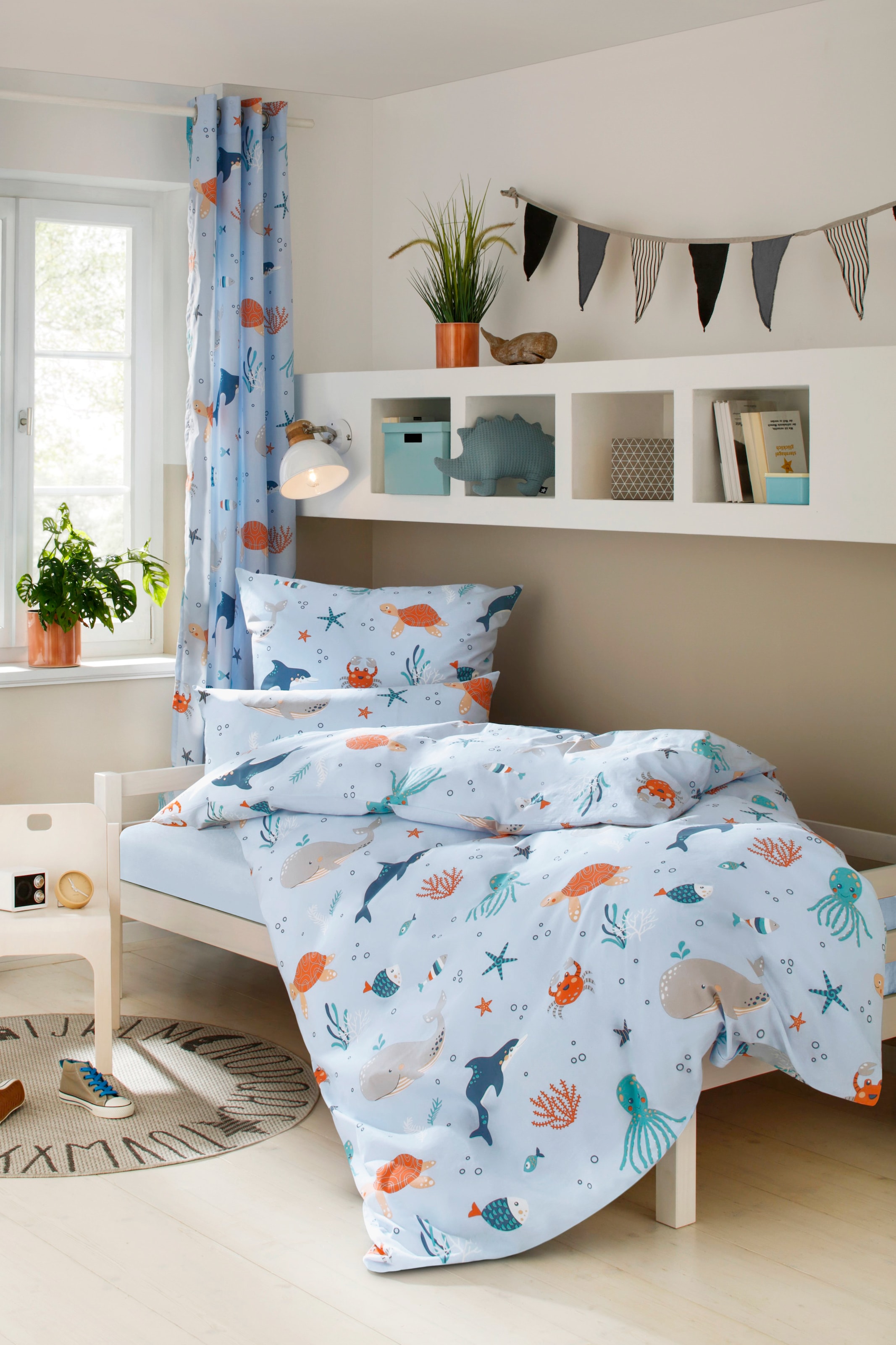 »Ocean«, (2 Lüttenhütt mit Design bei Meerestieren OTTO Qualität, tlg.), online Renforcé Kinderbettwäsche