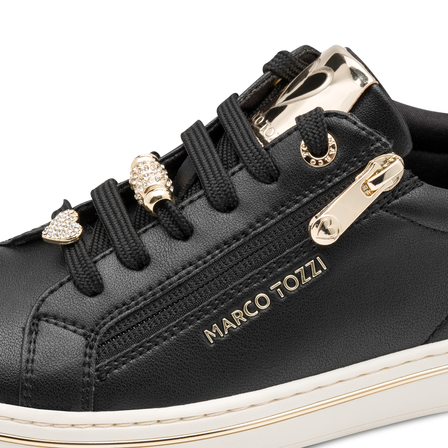MARCO TOZZI Plateausneaker  Halbschuh, Freizeitschuh, Schnürer mit Schmuckelementen und MT-Logo
