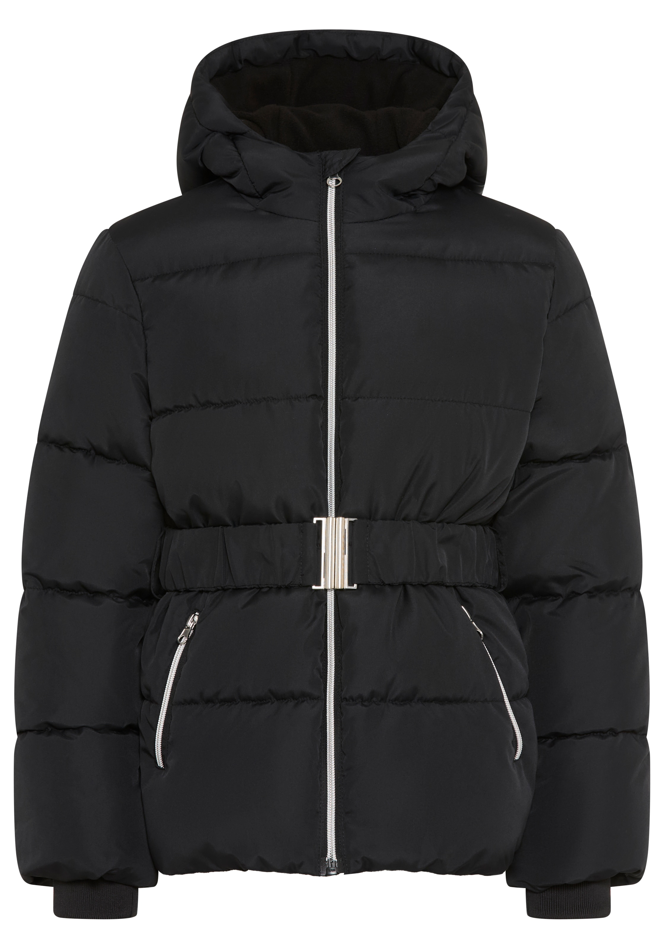 Bruno Banani Winterjacke »Winterjacke mit modischen Gürtel, macht eine schöne Silhouette« mit Kapuze Warme Jacke mit modischem Schnallengürtel und Kapuze, fleecegefüttert