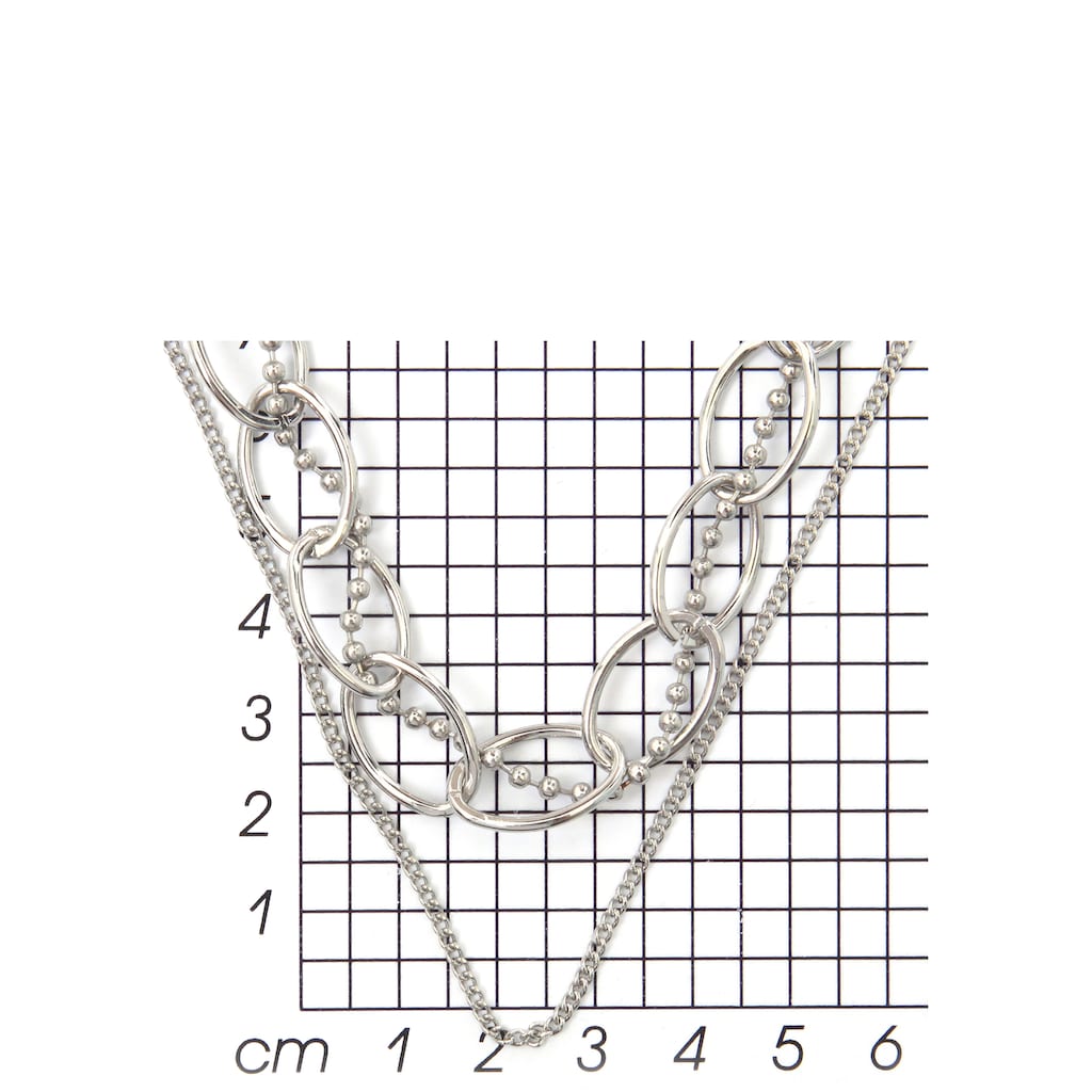 J.Jayz Ketten-Set »mehrreihig, einzeln tragbar, oval«, (Set, 2 tlg.)