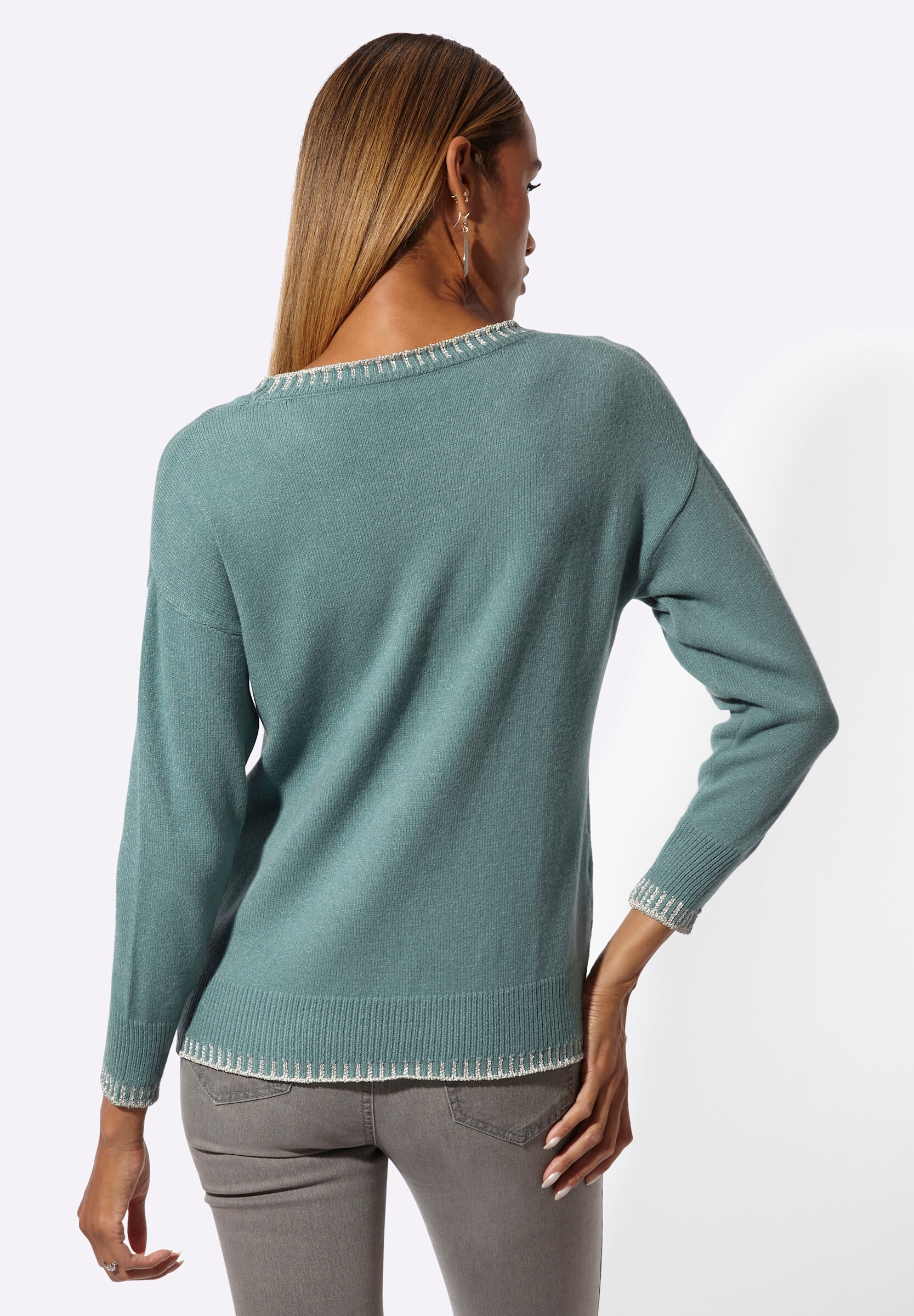 creation L Strickpullover »Modal-Mix-Pullover Langarm-Pullover mit Glanzgarn«
