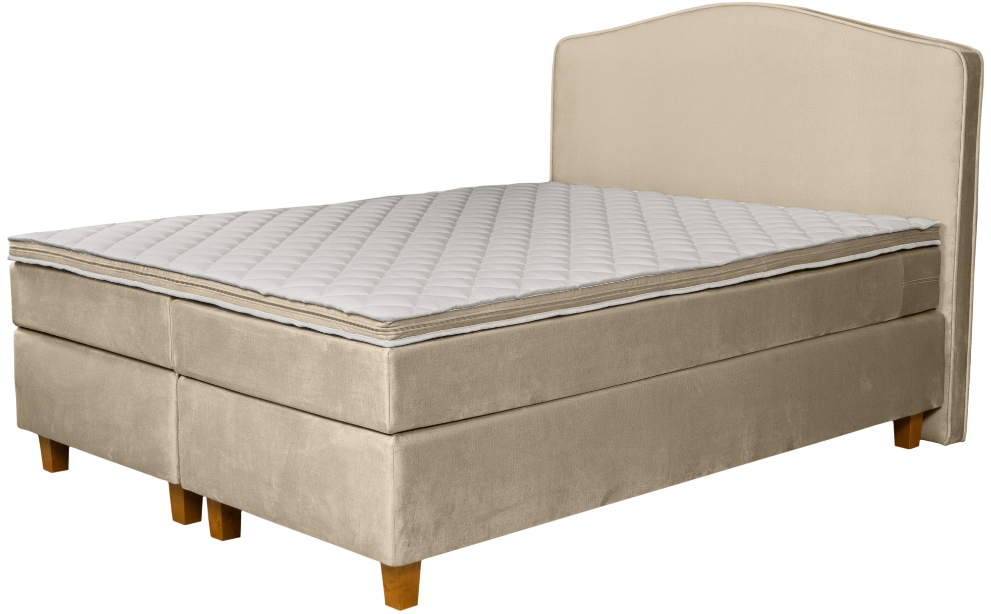 INOSIGN Boxspringbett »Jalma« Füße aus massiver Birke ; Inkl. Topper