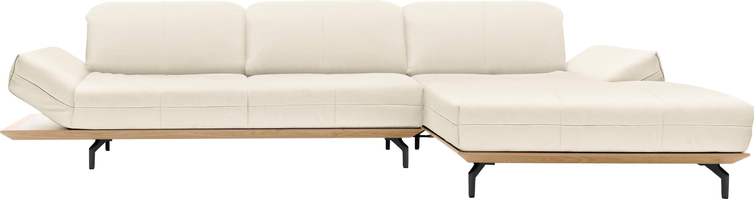 Creation BY ROLF BENZ Ecksofa »CR.420, Designecksofa, L-Form«, in 2 Qualitäten, Holzrahmen in Eiche Natur oder Nußbaum, Breite 293 cm