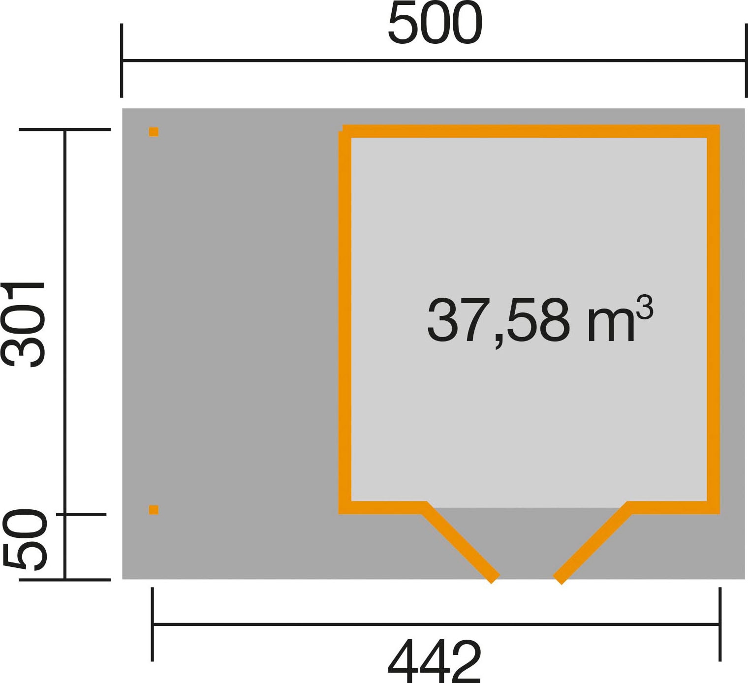 weka Gartenhaus »Designhaus 126 Plus« mit Anbaudach