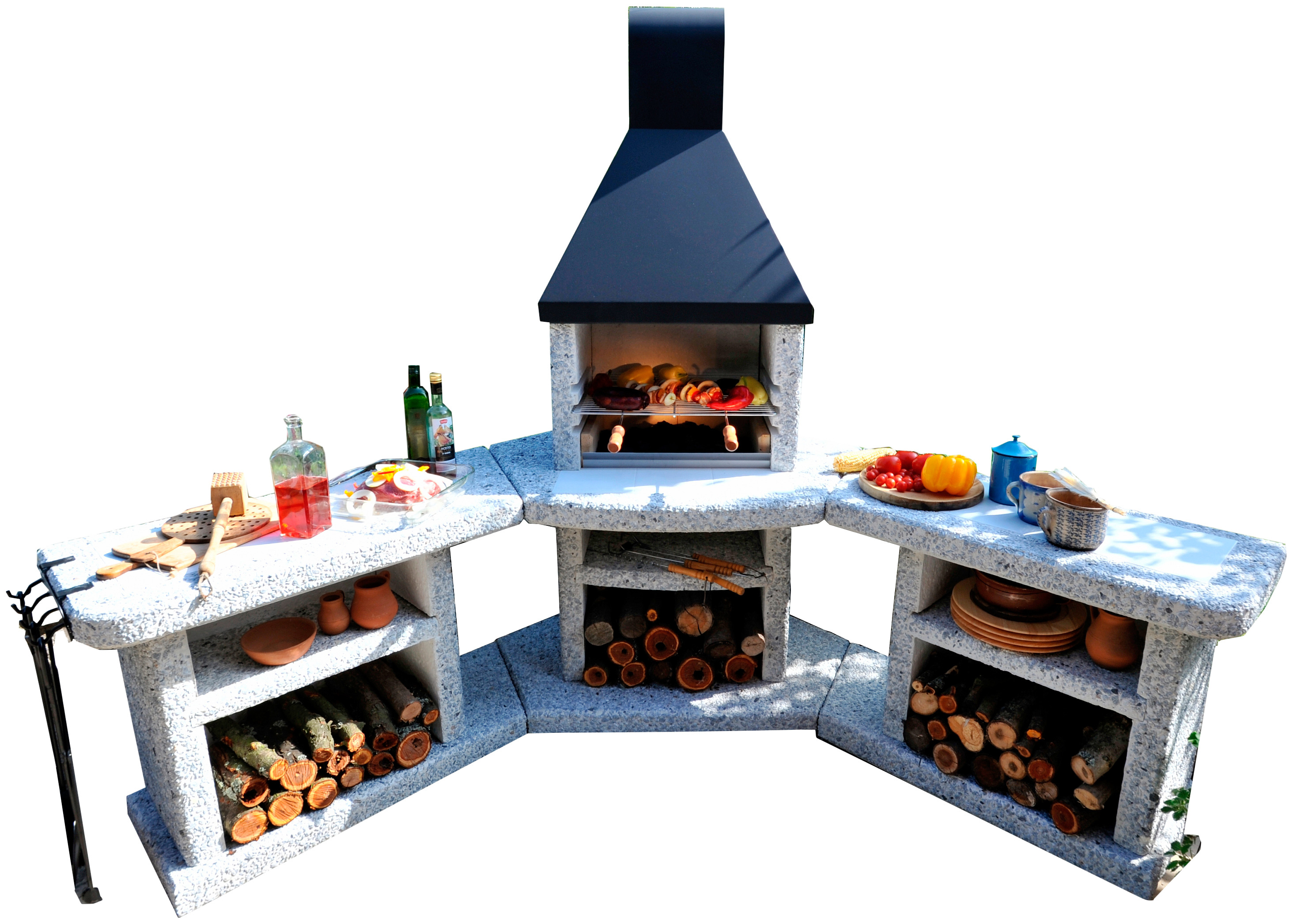 Grillkamin »Außenküche Toskana Quatro«, BxTxH: 188x73x216 cm