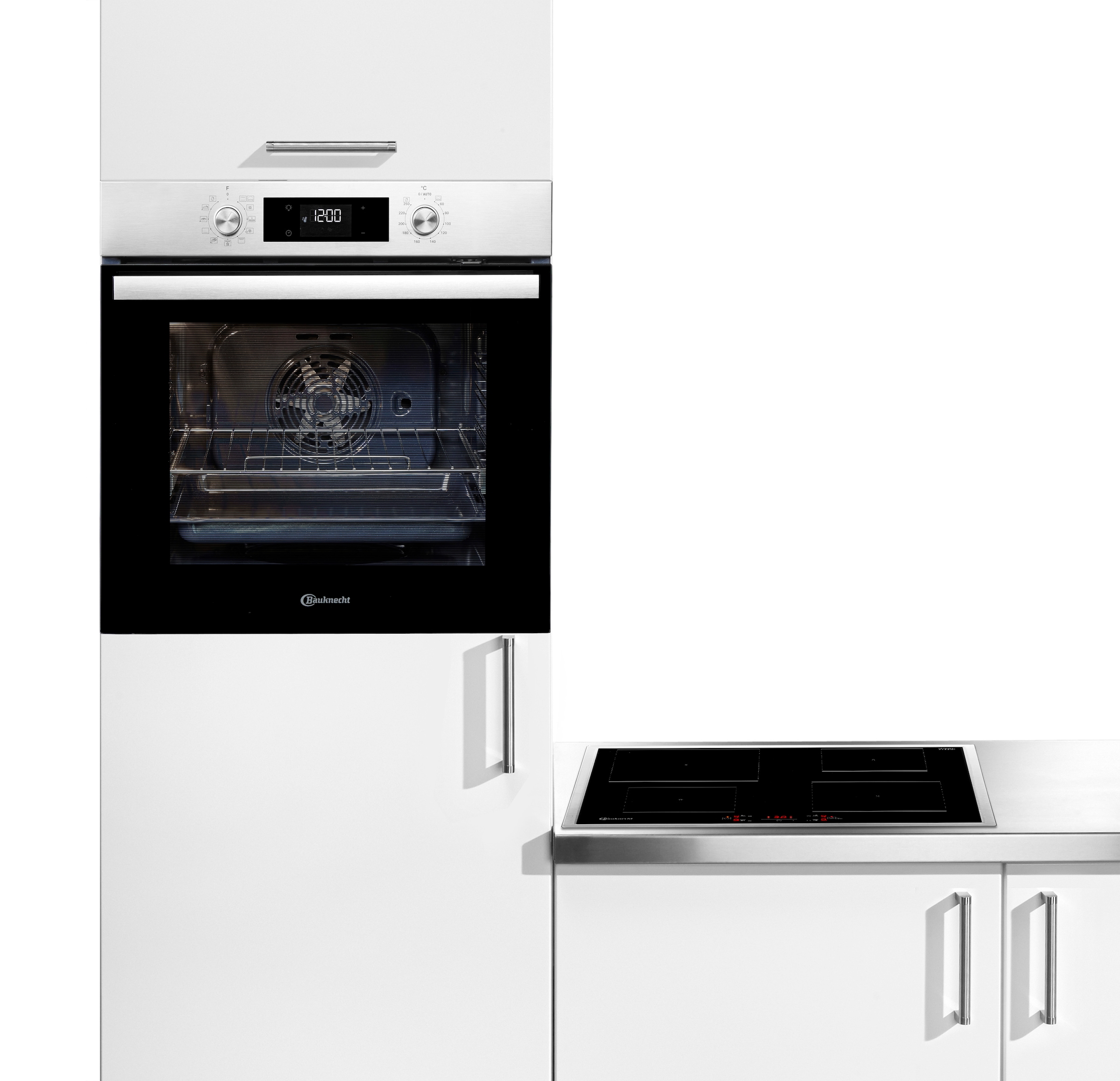 BAUKNECHT Backofen-Set »BAKO 740 IND IN« mit 1-fach-Teleskopauszug Hydrolyse Set, 2 Stk. tlg. Hydrolyse - Reinigung mit der natürlichen Kraft des Dampfes bei 90 °C