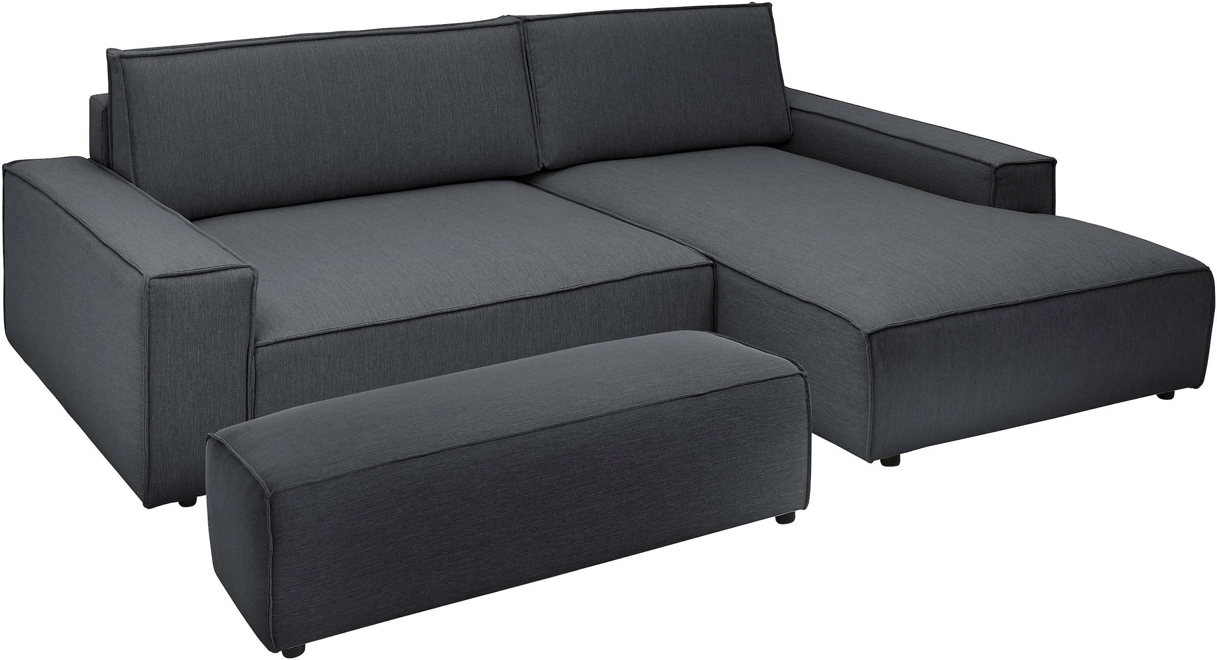 Home affaire Polsterecke »NEU: SHERWOOD XXL tief, L-Form mit Schlaffunktion, Big-Sofa mit Hocker«, (Set, 2 St.), stellbar zum Schlafsofa (Krokodilverbinder), Cord, Leinenoptik