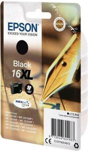 Epson Tintenpatrone »T1631, 16XL, C13T16314012«, original Druckerpatrone 16 schwarz XL