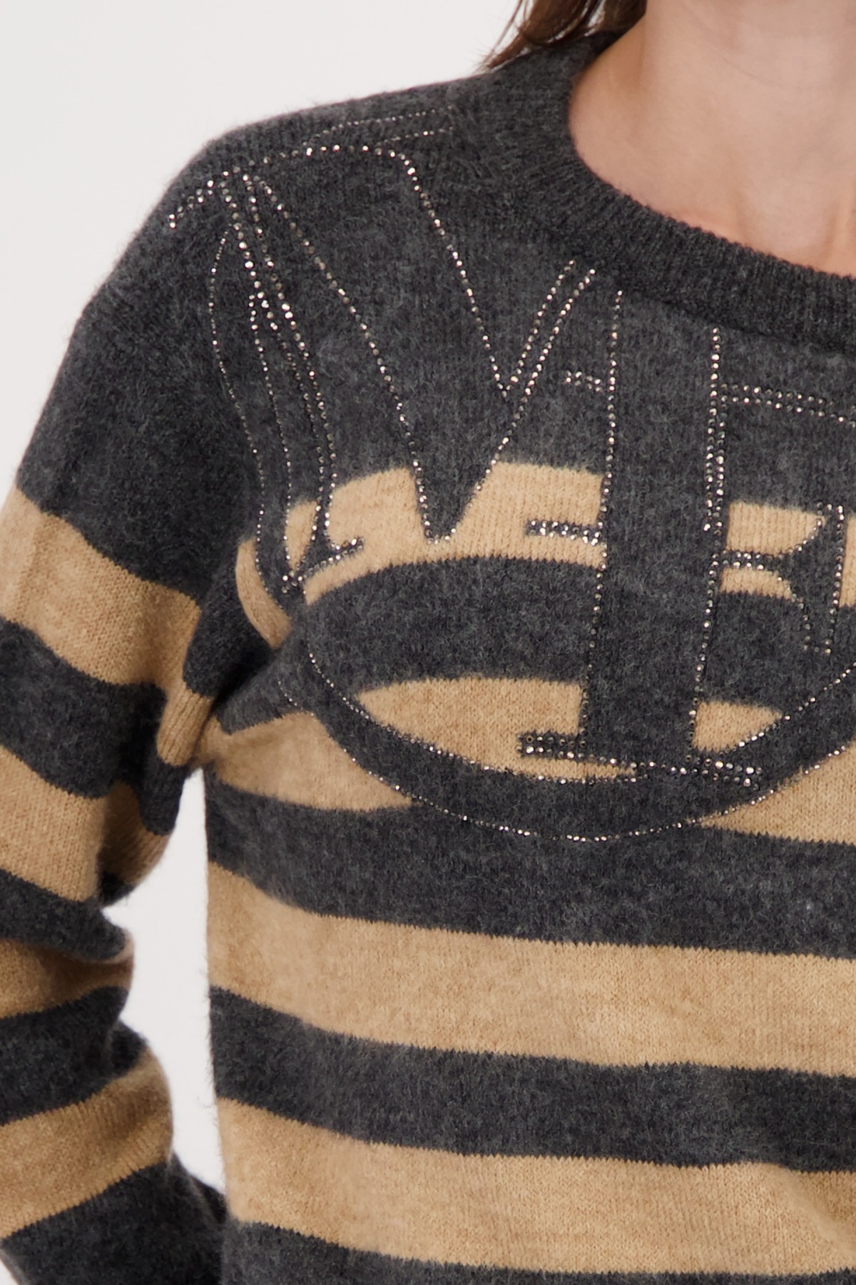 Monari Strickpullover Regular fit mit Rundhalsausschnitt