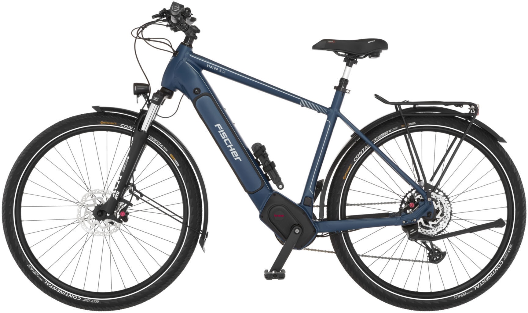 FISCHER Fahrrad E-Bike »VIATOR 8.0I 711 55«, 12 Gang, SX 11-50 Kettenschaltung, (mit Faltschloss), Pedelec, Elektrofahrrad für Damen u. Herren, Trekkingrad