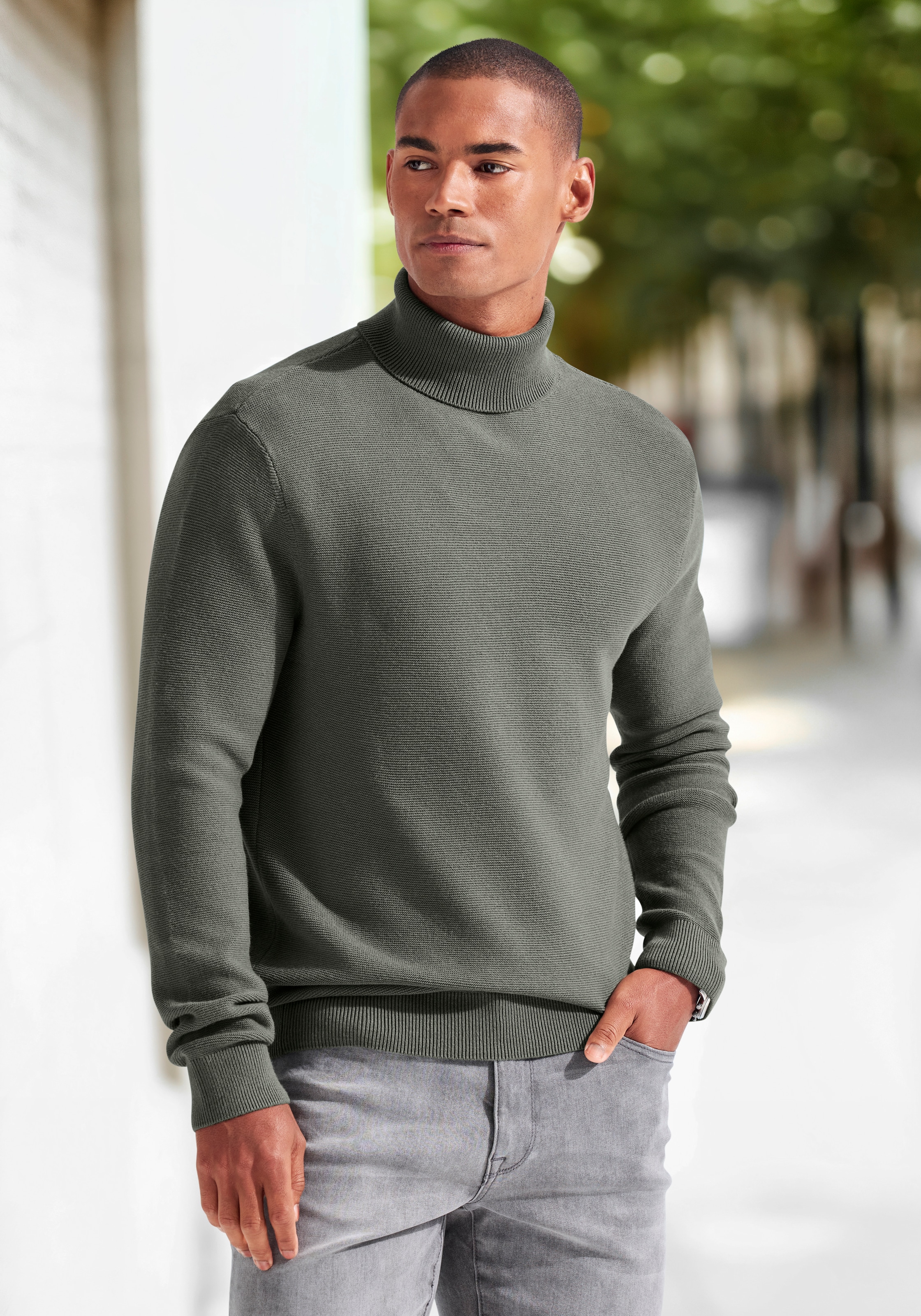 H.I.S Rollkragenpullover Strickpullover in modischer Struktur