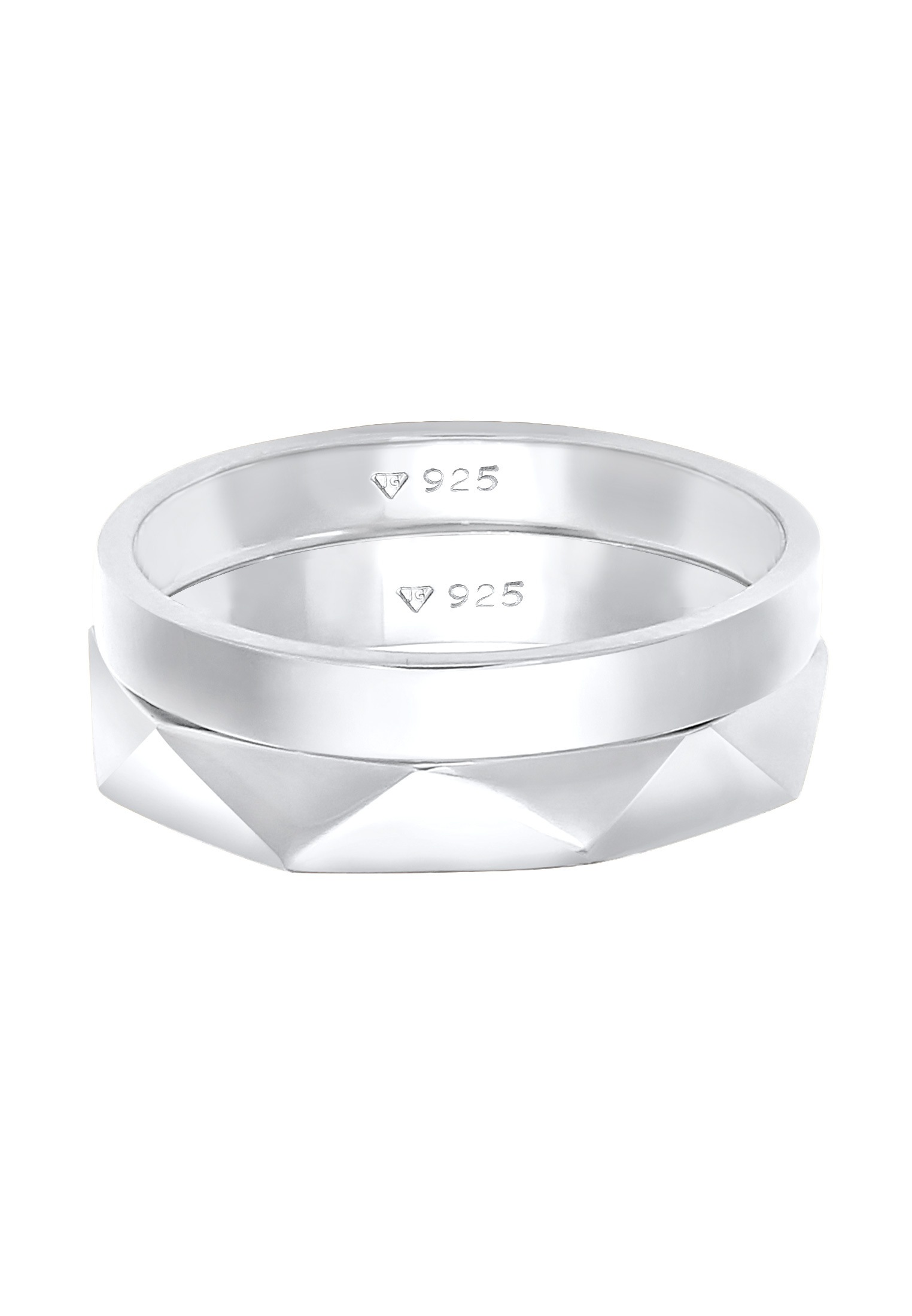 Elli Ring-Set »Ring Bandring Basic Hexagon Element (2 tlg) 925 Silber«