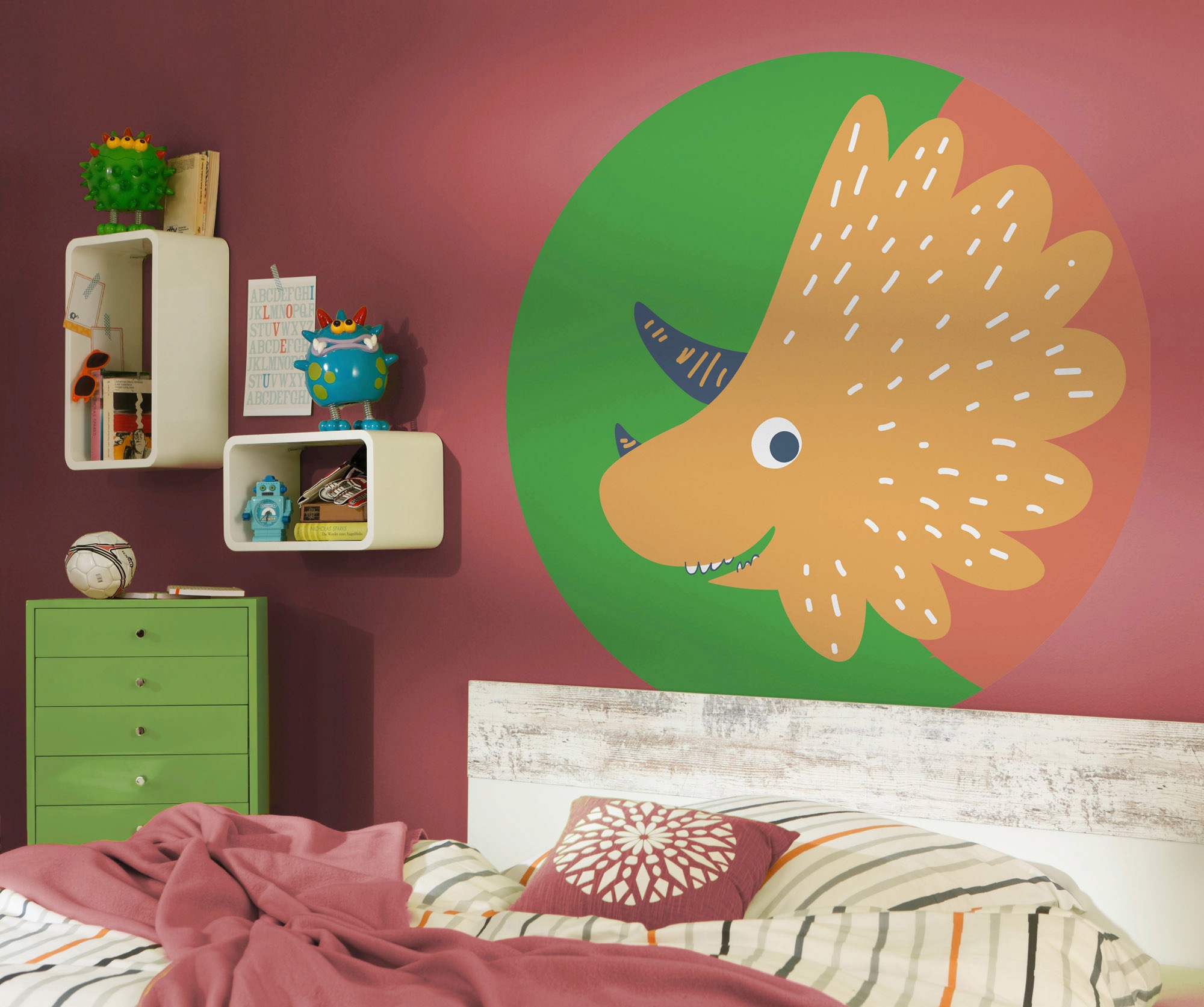 Komar Fototapete »Vlies selbstklebend - Little Dino Trice - Größe 125 x 125 cm«, bedruckt, Wohnzimmer, Schlafzimmer