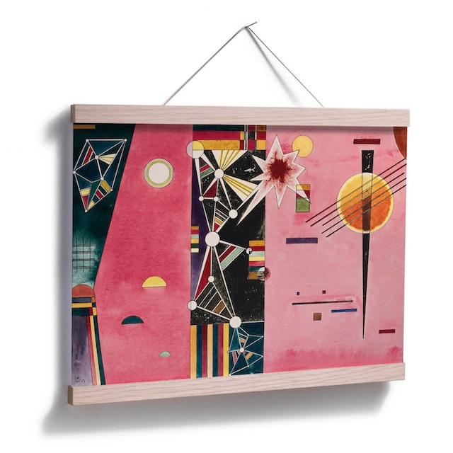 Wandposter Poster, Kunst Poster im Shop Rot«, »Kandinsky (1 Abstrakt, bestellen Online abstrakte OTTO Wandbild, Rosa Wall-Art Bild, St.),