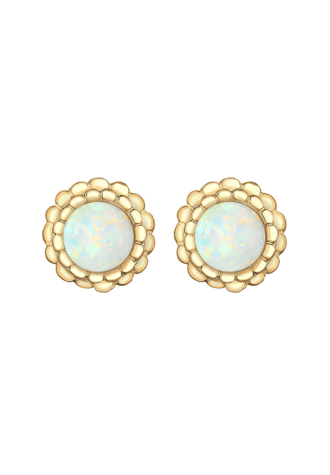Elli Paar Ohrstecker »Ohrringe Geo Kreis Vintage Opal Blüte 925 Sterling Silber«