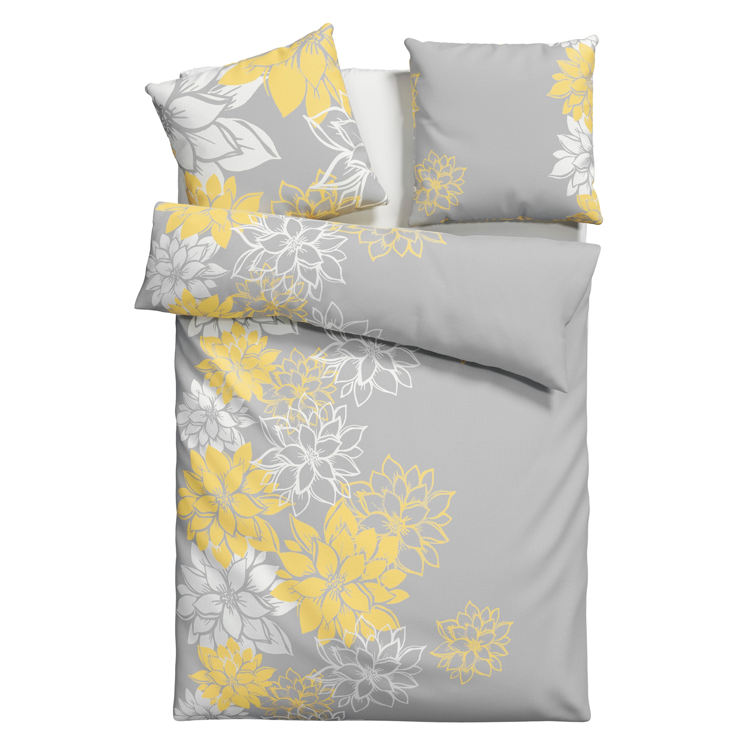 Home affaire Bettwäsche »Susan Blumen Design«, in Linon und Biber (Flanell) Qualität, 100% reine Baumwolle, floral, Bettwäsche Set unterstützt die Initiative Cotton made in Africa, Made in Green zertifiziert