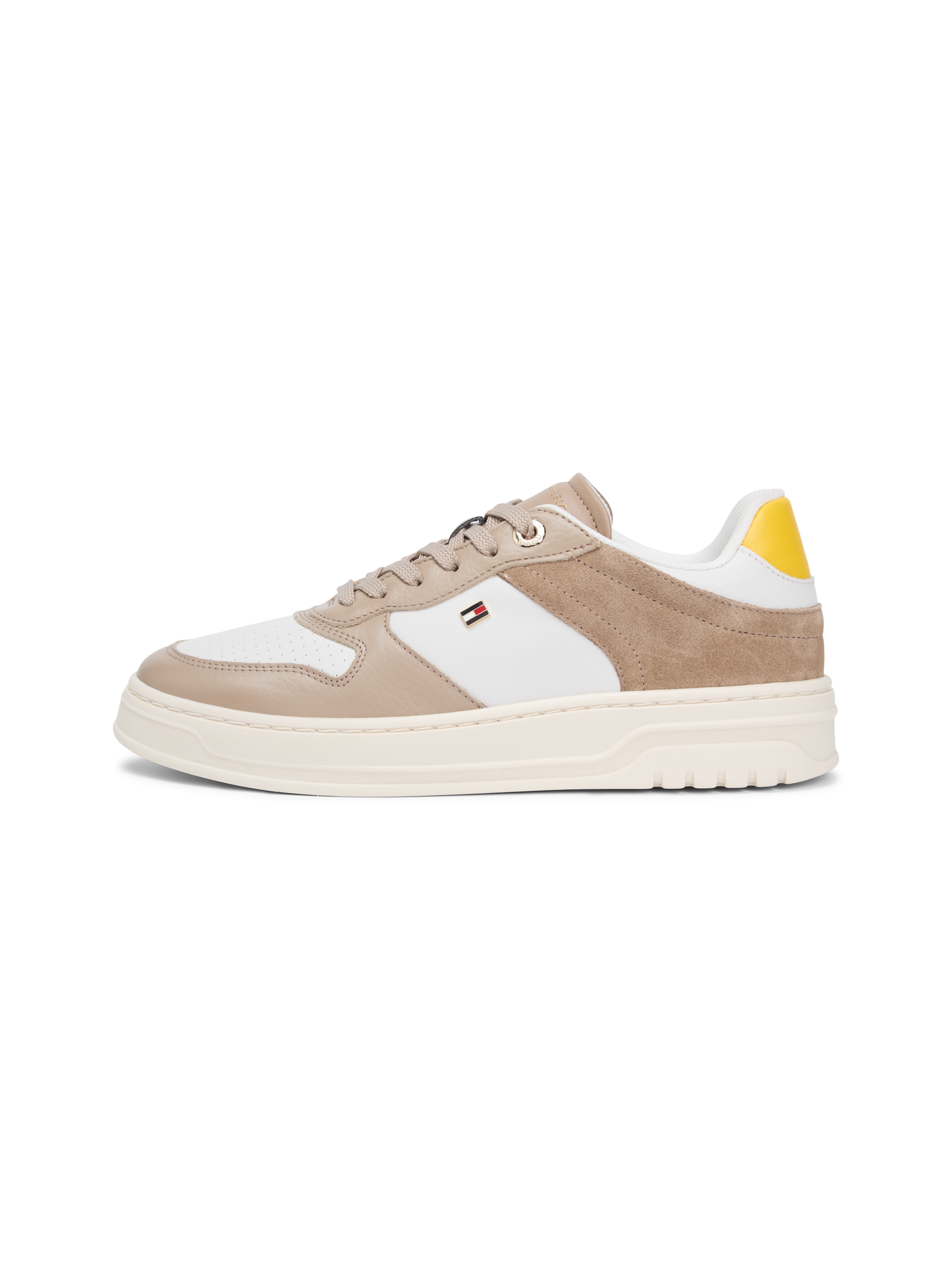 Tommy Hilfiger Plateausneaker »TH SPORTY CUPSOLE TUMBLED LTR«  , Freizeitschuh, Halbschuh, Schnürschuh mit Kontrastbesätzen