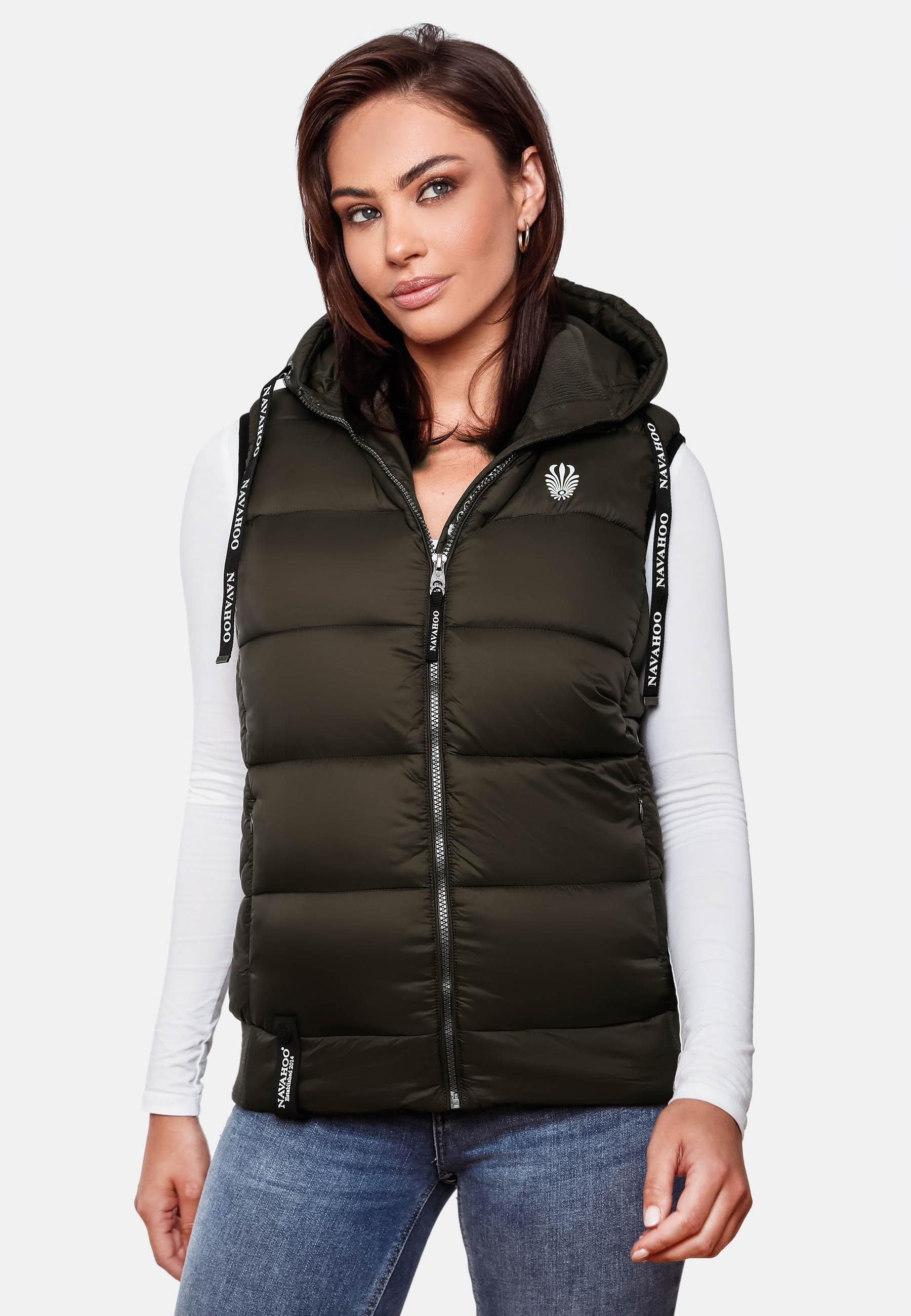 Navahoo Steppweste »Steppweste Kassidy«, (1 tlg.), stylische ärmellose Damen Weste mit Kapuze