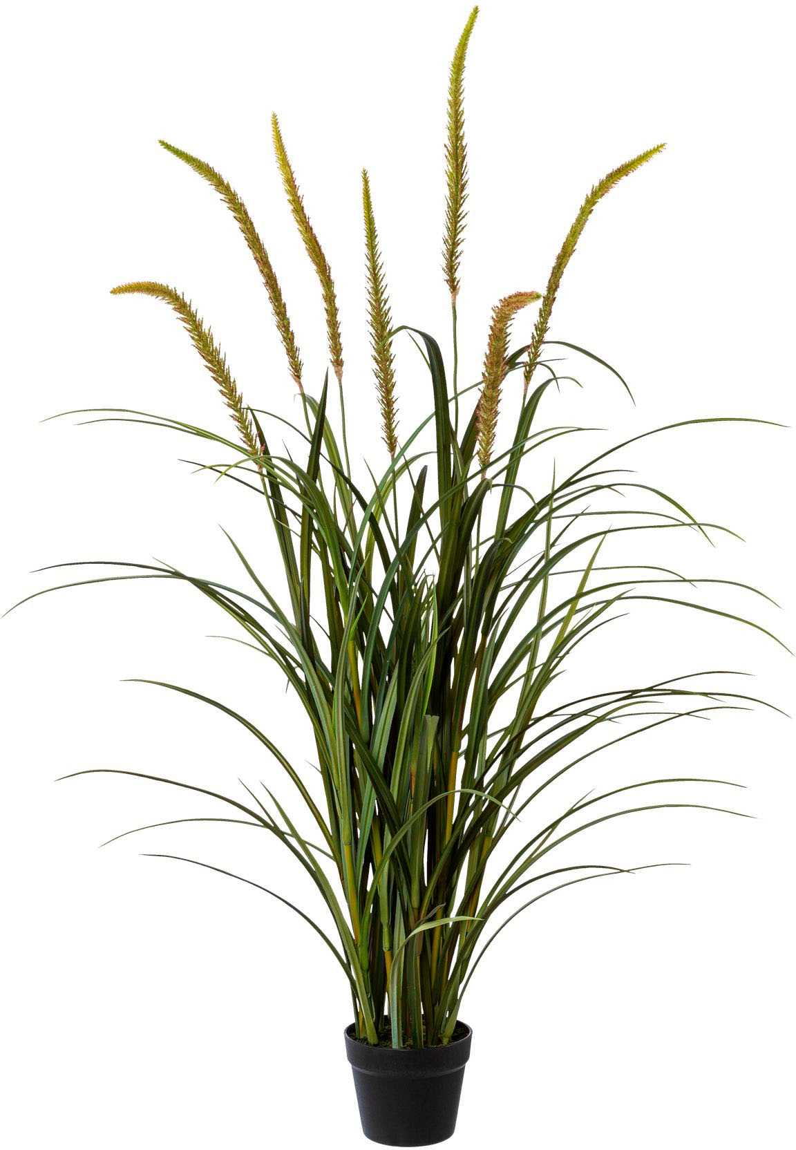 Creativ Green Kunstgras »Grasbusch Miscanthus im Topf« in grün, Größe B/H/L: 135 cm