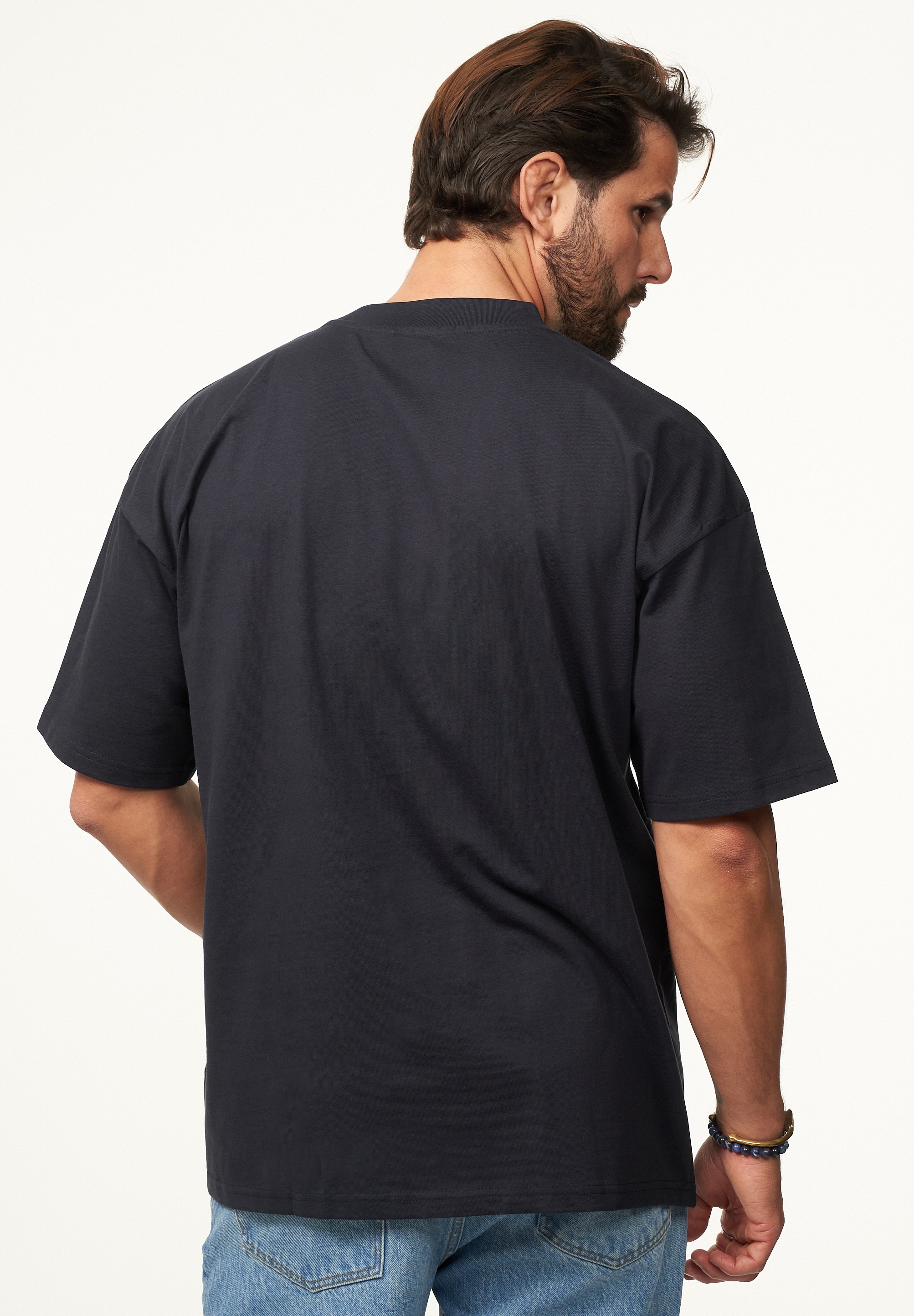 SOULSTAR T-Shirt »Kurzarm Oversize aus 100% Baumwolle mit Rundhalsausschnitt Crew Neck für Herren« Herren Oversize-Fit Kurzarm Shirt mit Rundhals-Ausschnitt