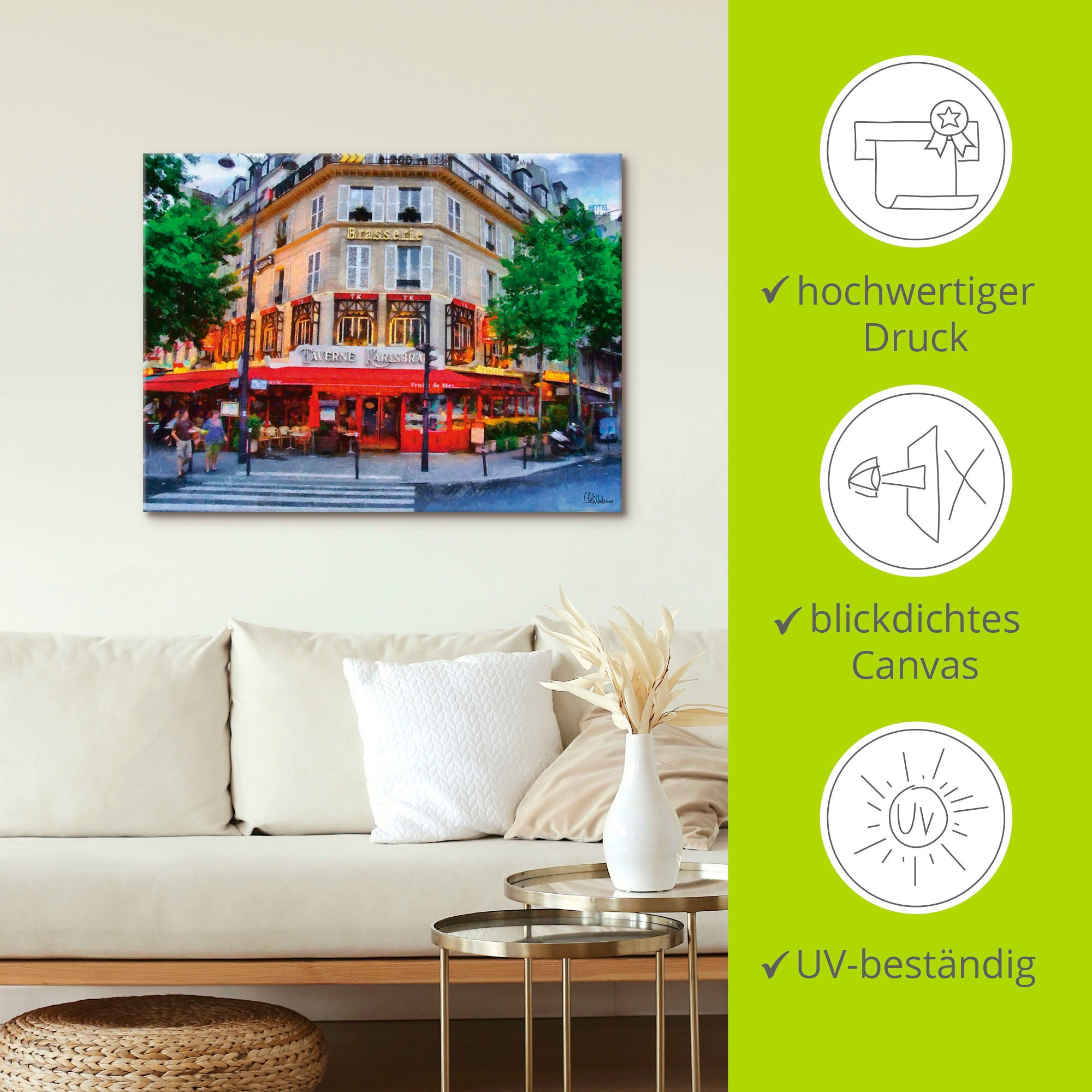 Artland Wandbild »Taverne Karlsbad«, Karlsbad, (1 St.), als Alubild, Leinwandbild, Wandaufkleber oder Poster in versch. Größen