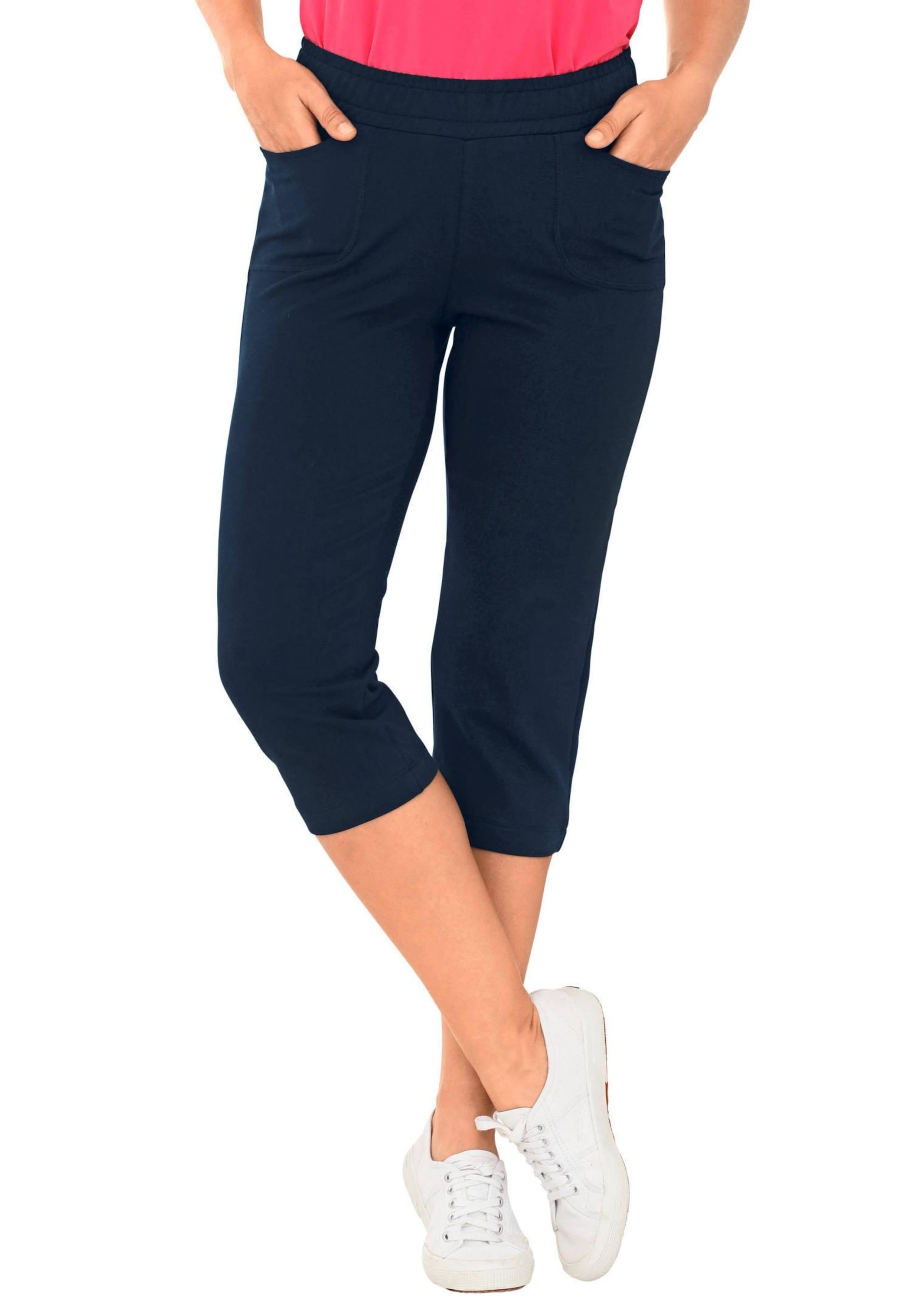 GOLDNER Stoffhose »Bequeme 3/4-Freizeithose mit Schlupfbund und Taschen«