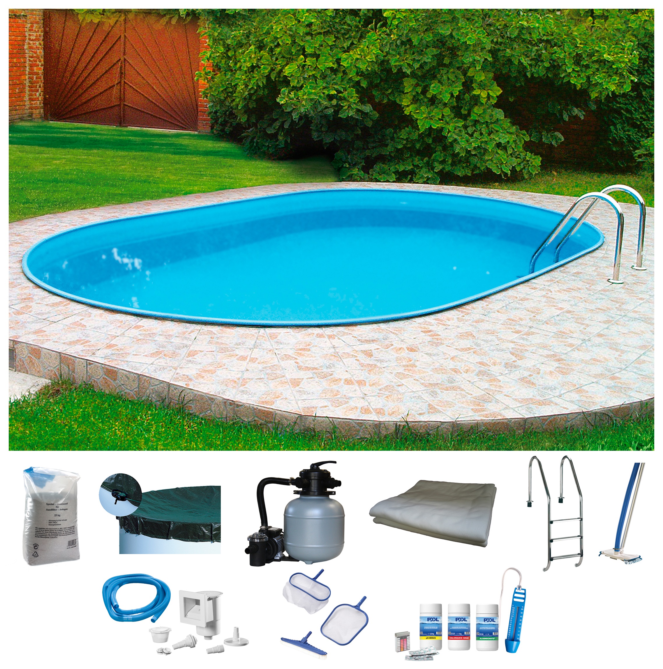 MyPool Ovalpool, (Set), 10-tlg., BxLxH: 300x700x135 cm